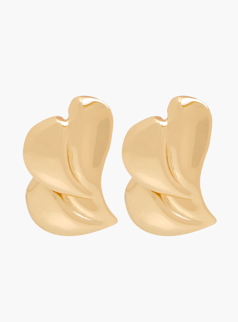 Metallic Stud Earrings with Pushback Closure-women-watchesandjewellery-jewellery-earrings-image-1