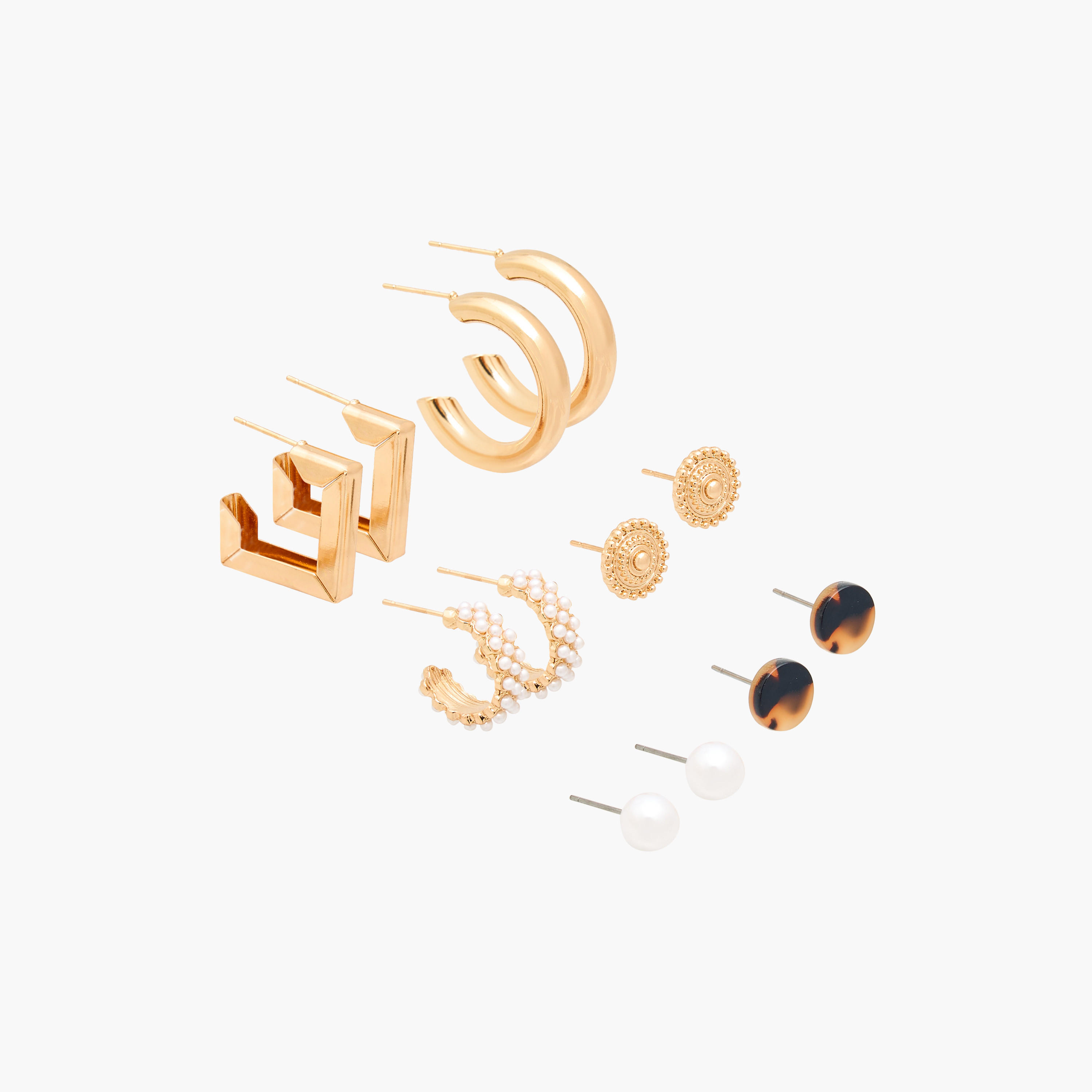 Pack of 6 Metal Assorted Earrings with Pushback Closure-women-watchesandjewellery-jewellery-earrings-image-2
