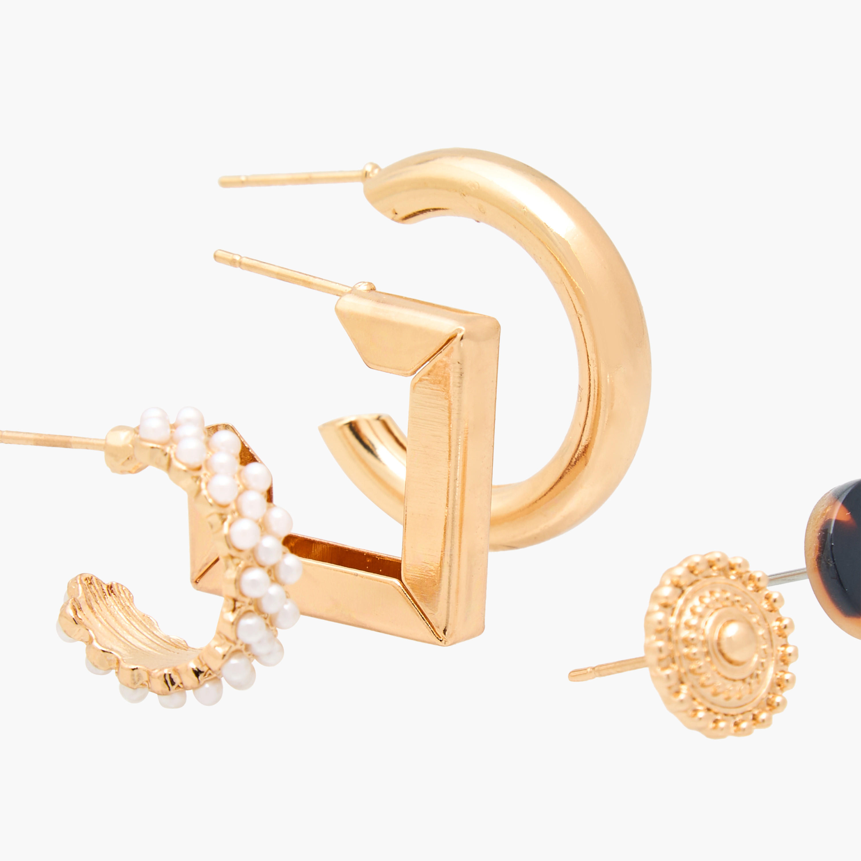 Pack of 6 Metal Assorted Earrings with Pushback Closure-women-watchesandjewellery-jewellery-earrings-image-3