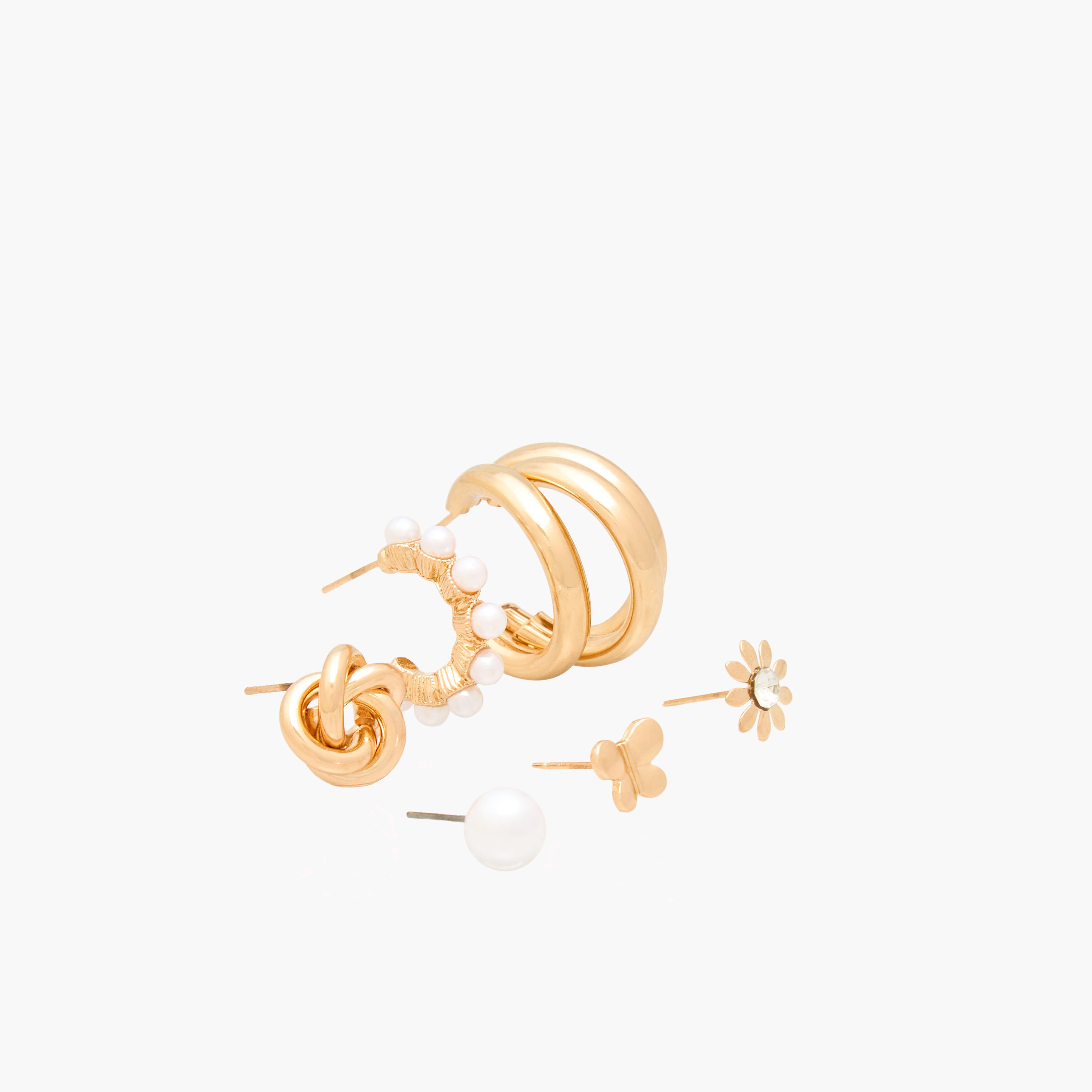 Pack of 6 Metal Assorted Earrings with Pushback Closure-women-watchesandjewellery-jewellery-earrings-image-2