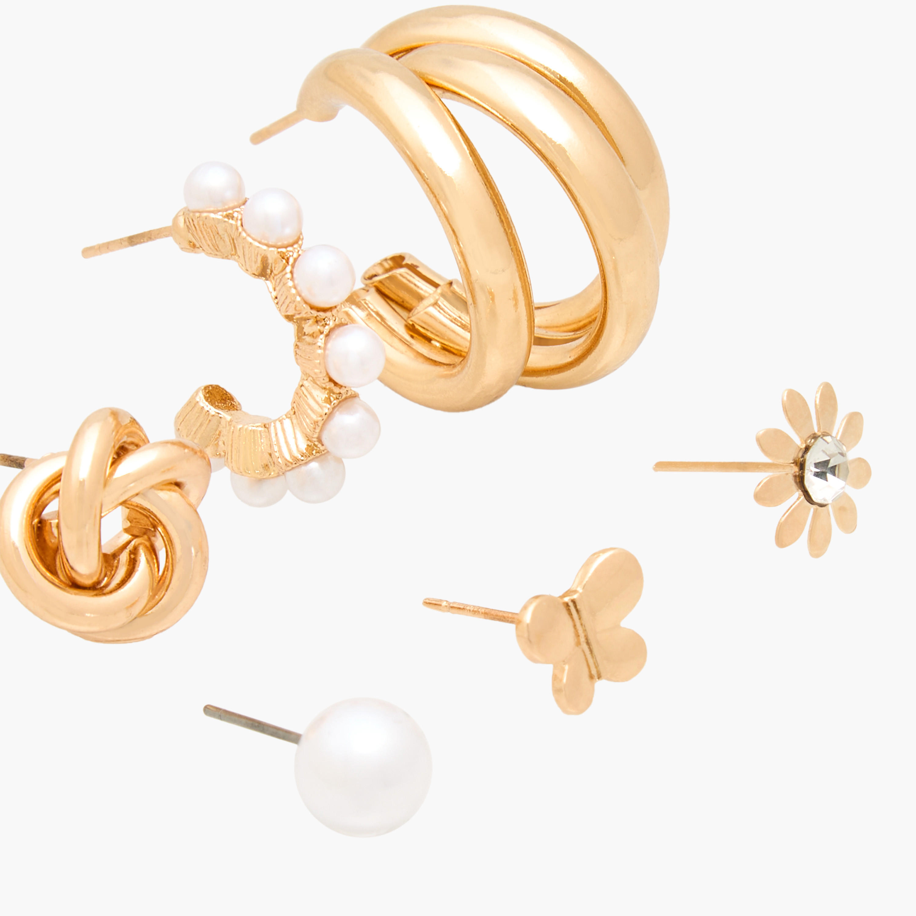 Pack of 6 Metal Assorted Earrings with Pushback Closure-women-watchesandjewellery-jewellery-earrings-image-3