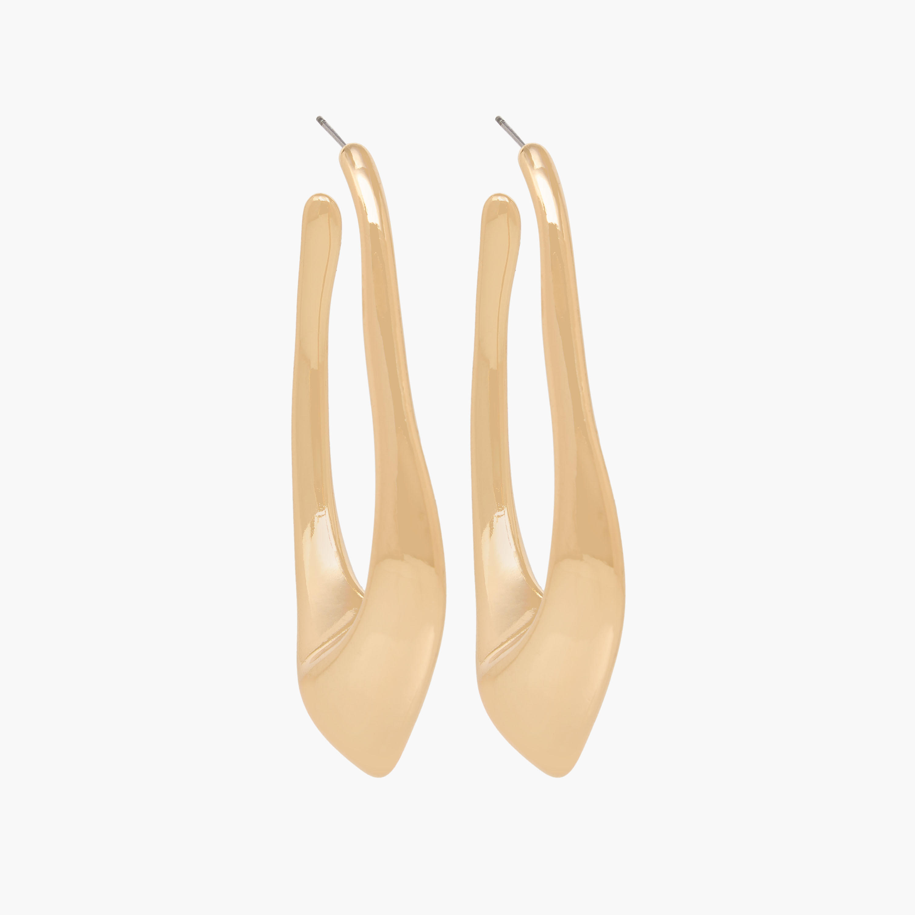 Metallic Hoop Earrings with Pushback Closure-women-watchesandjewellery-jewellery-earrings-image-1