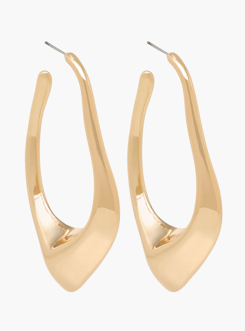 Metallic Hoop Earrings with Pushback Closure-women-watchesandjewellery-jewellery-earrings-image-2