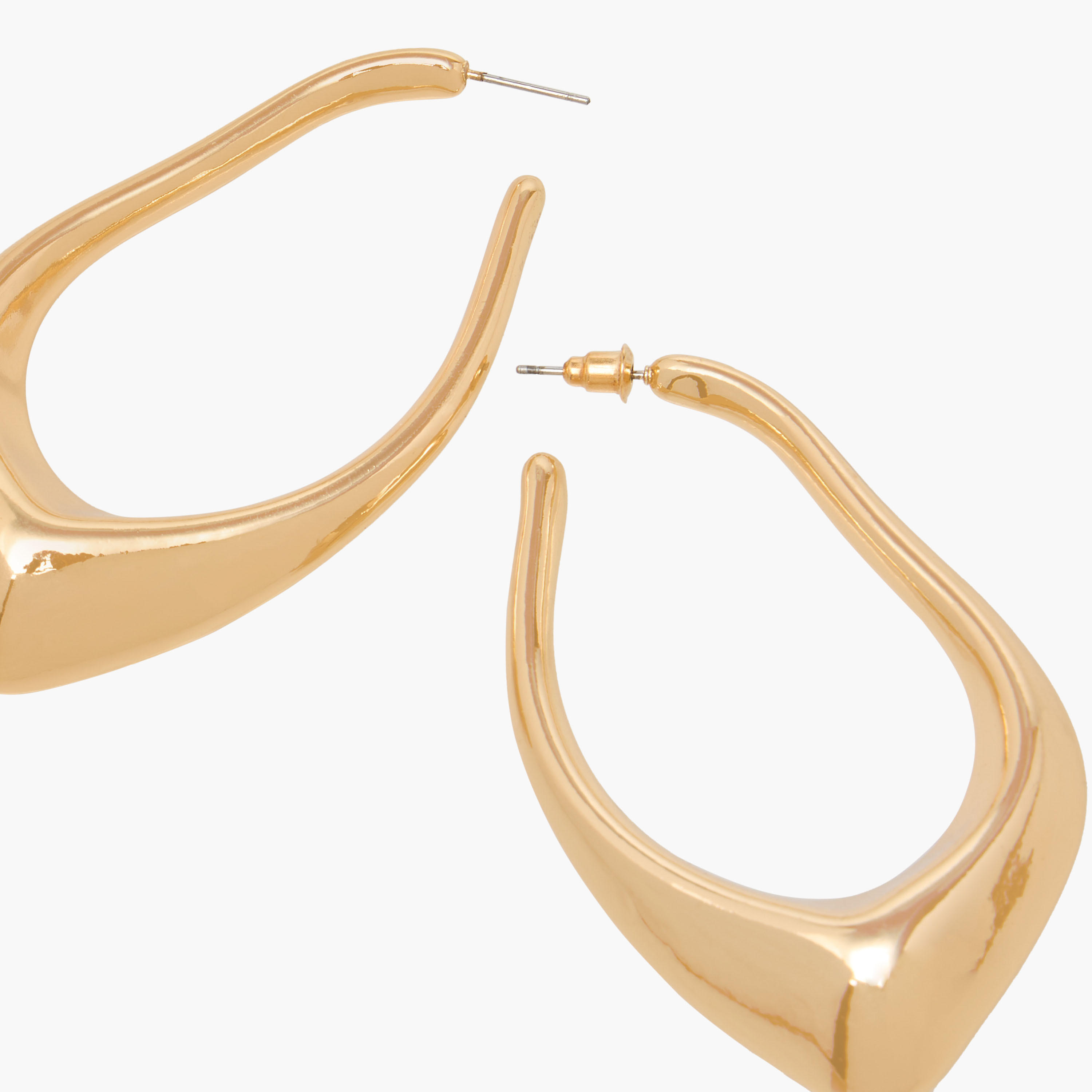 Metallic Hoop Earrings with Pushback Closure-women-watchesandjewellery-jewellery-earrings-image-3
