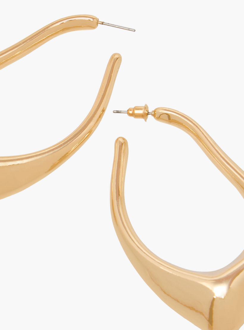 Metallic Hoop Earrings with Pushback Closure-women-watchesandjewellery-jewellery-earrings-image-3