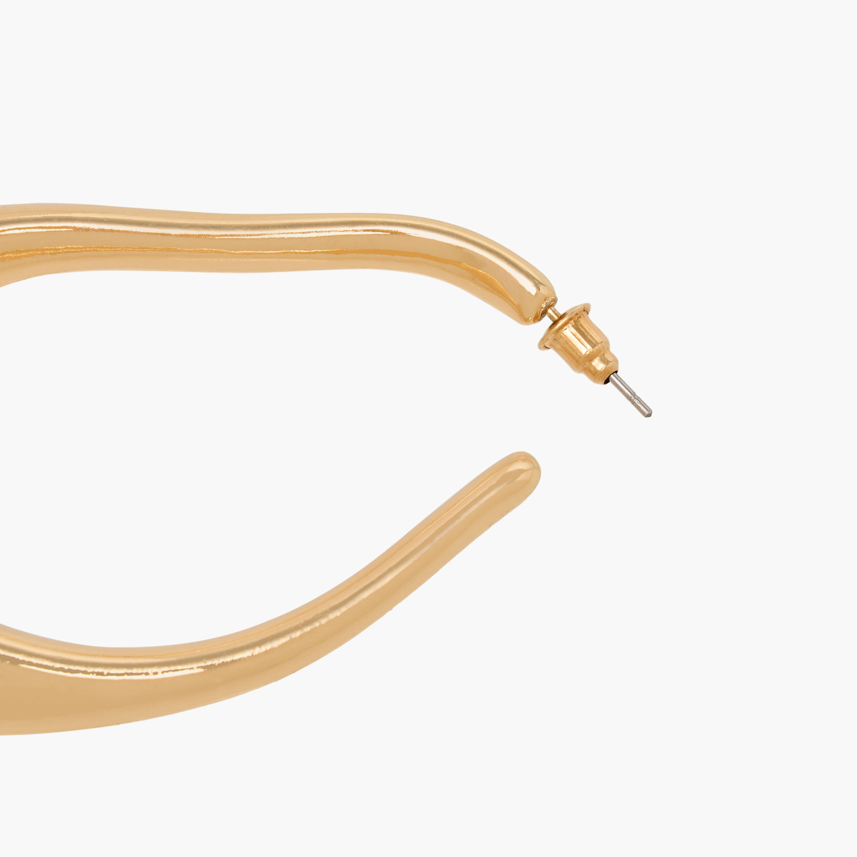 Metallic Hoop Earrings with Pushback Closure-women-watchesandjewellery-jewellery-earrings-image-4