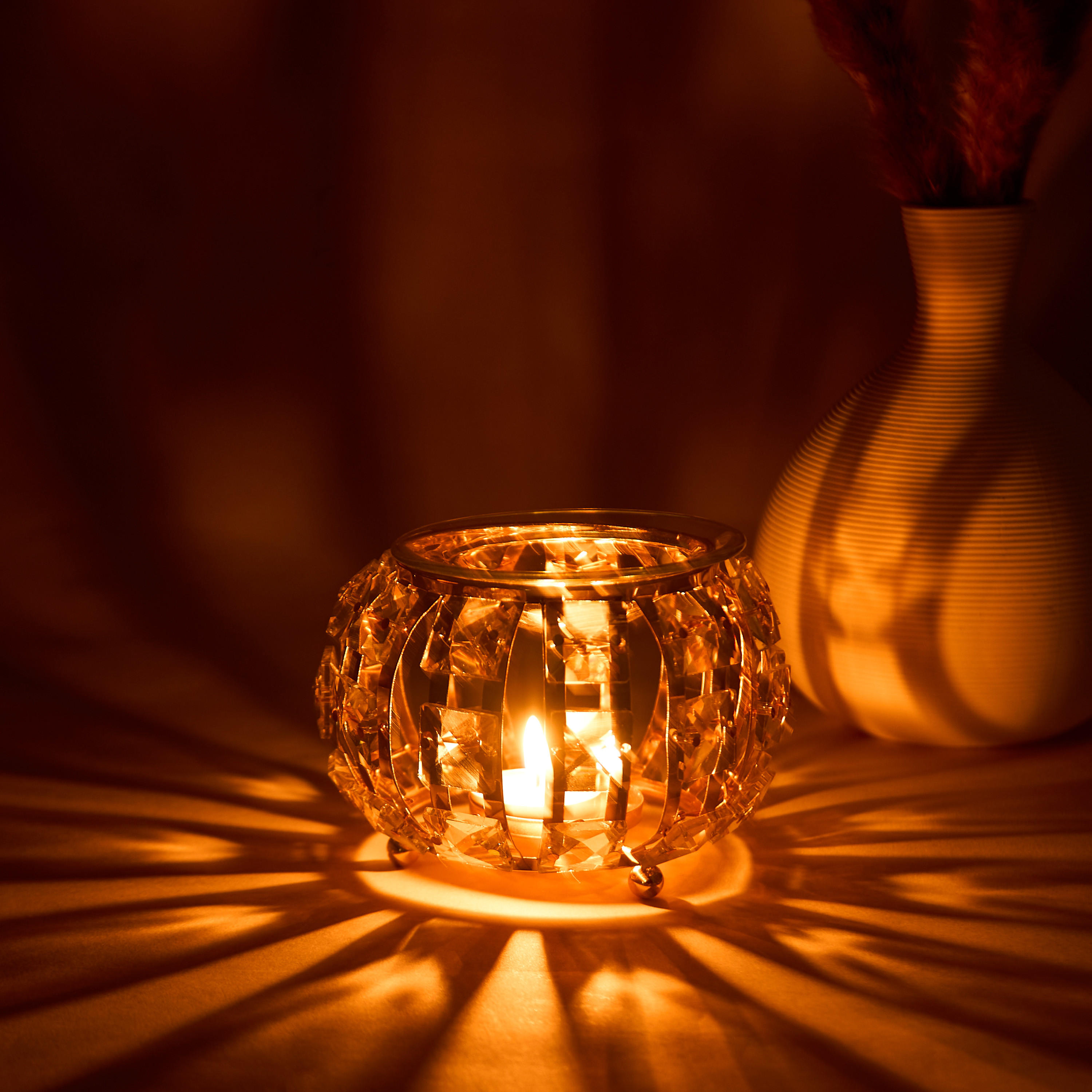 Dome Crystal and Metal Oil Burner - 10 cms-household-homefragrance-burners-image-3