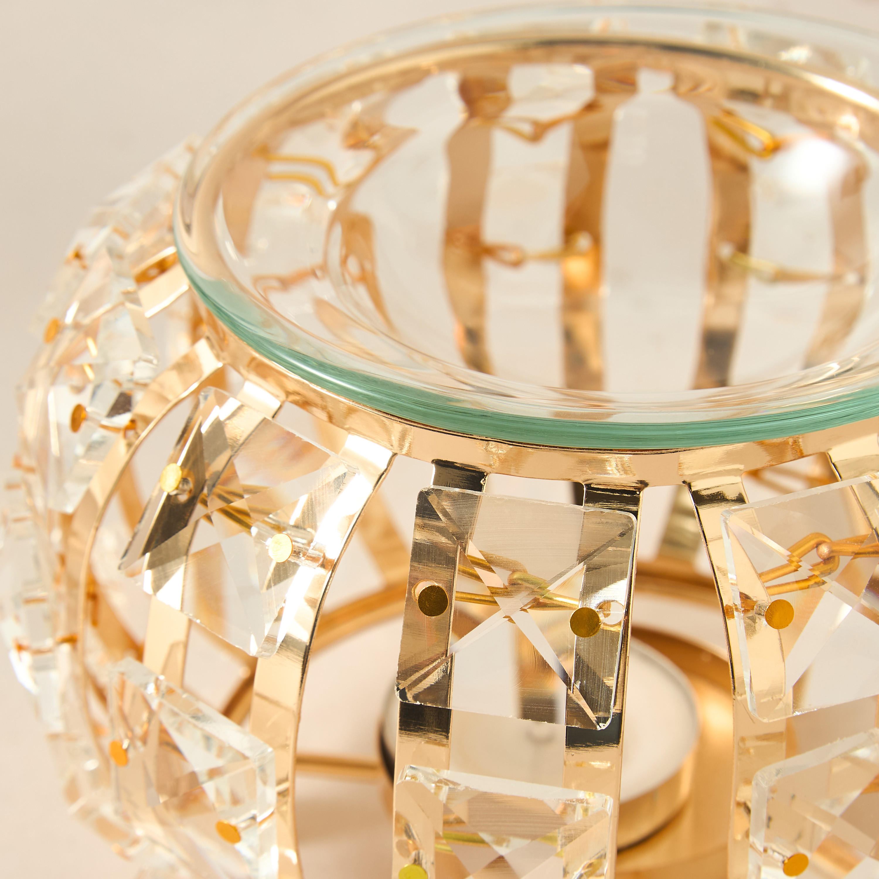 Dome Crystal and Metal Oil Burner - 10 cms-household-homefragrance-burners-image-4