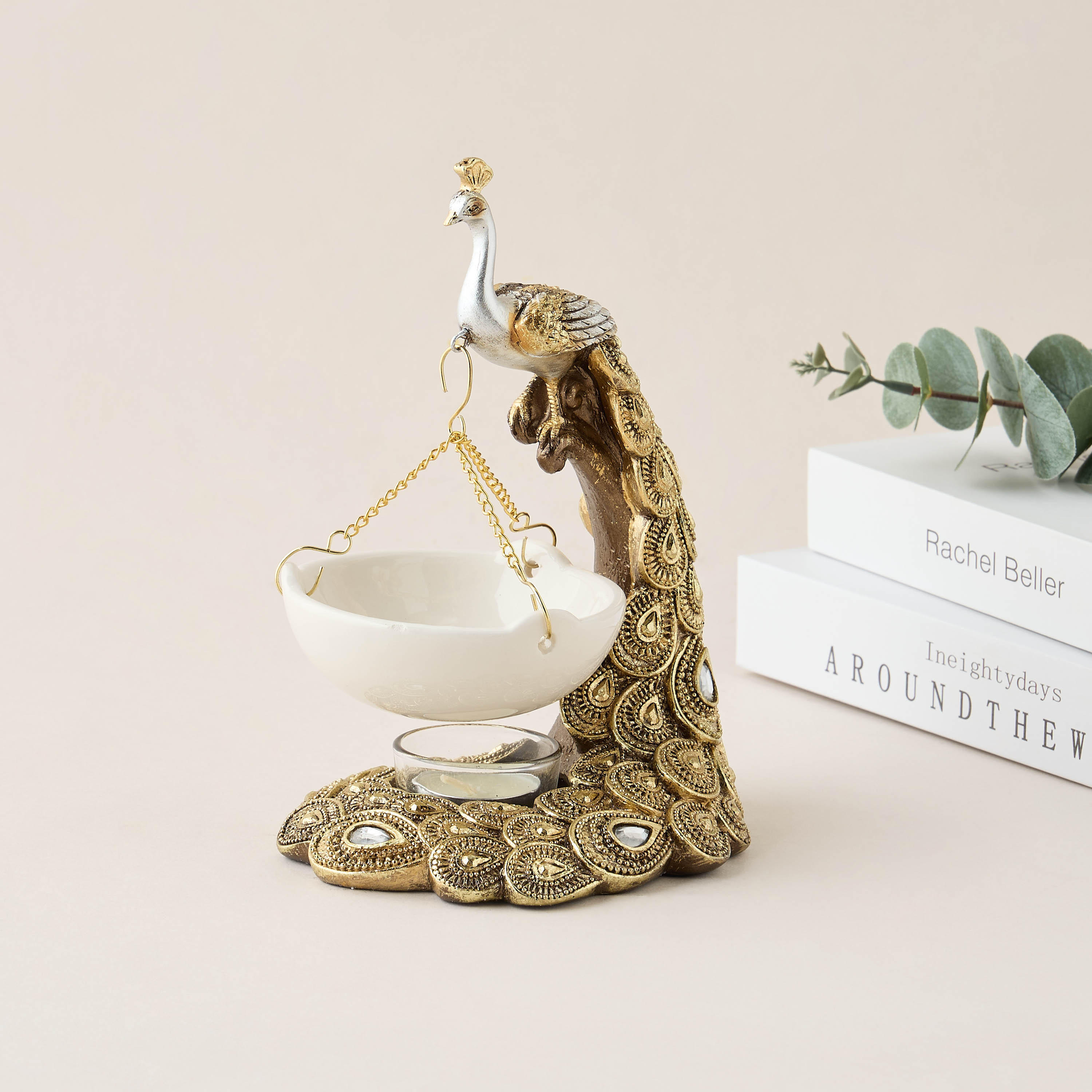 Feathered Flame Oil Burner - 14x12x19 cms-household-homefragrance-burners-image-1
