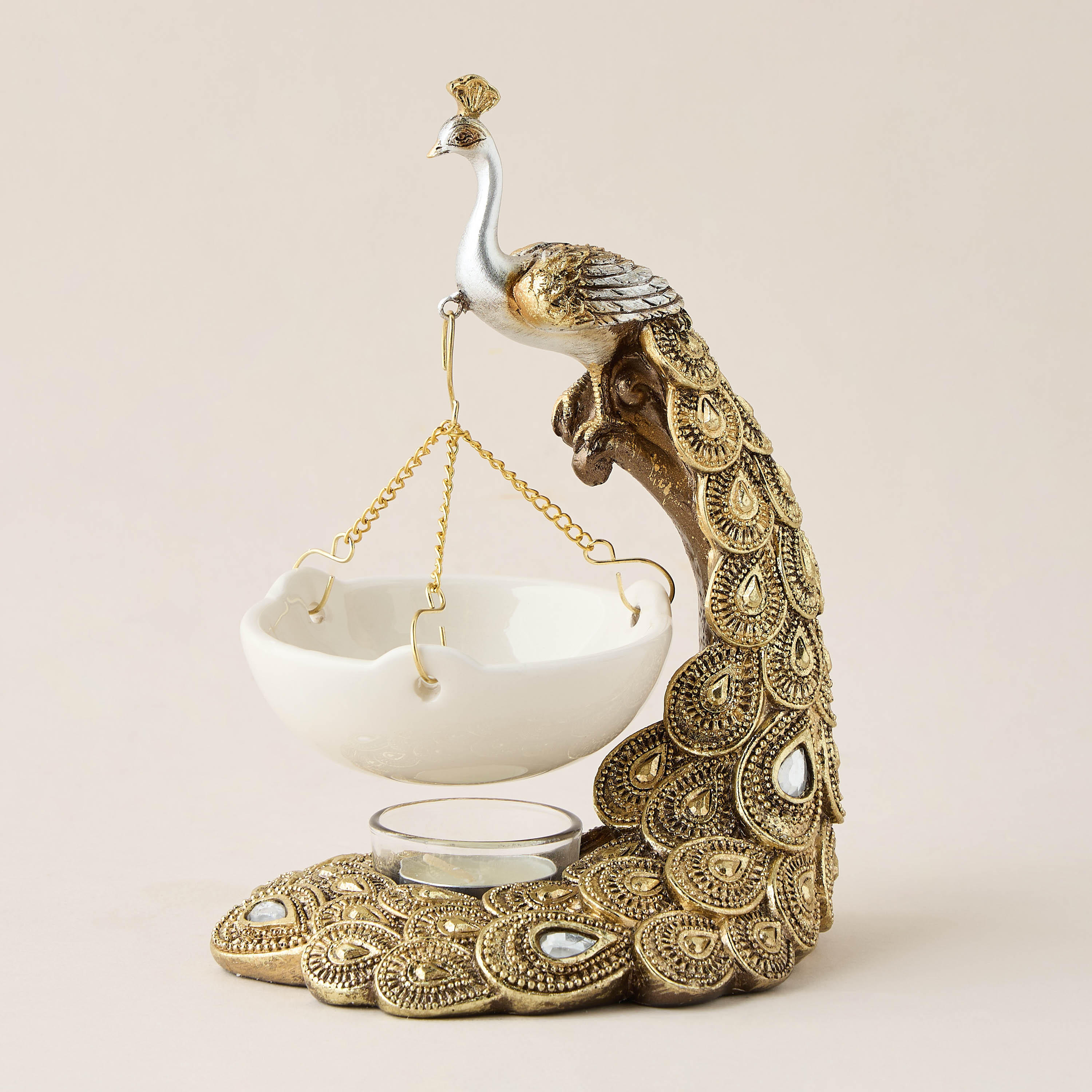 Feathered Flame Oil Burner - 14x12x19 cms-household-homefragrance-burners-image-2