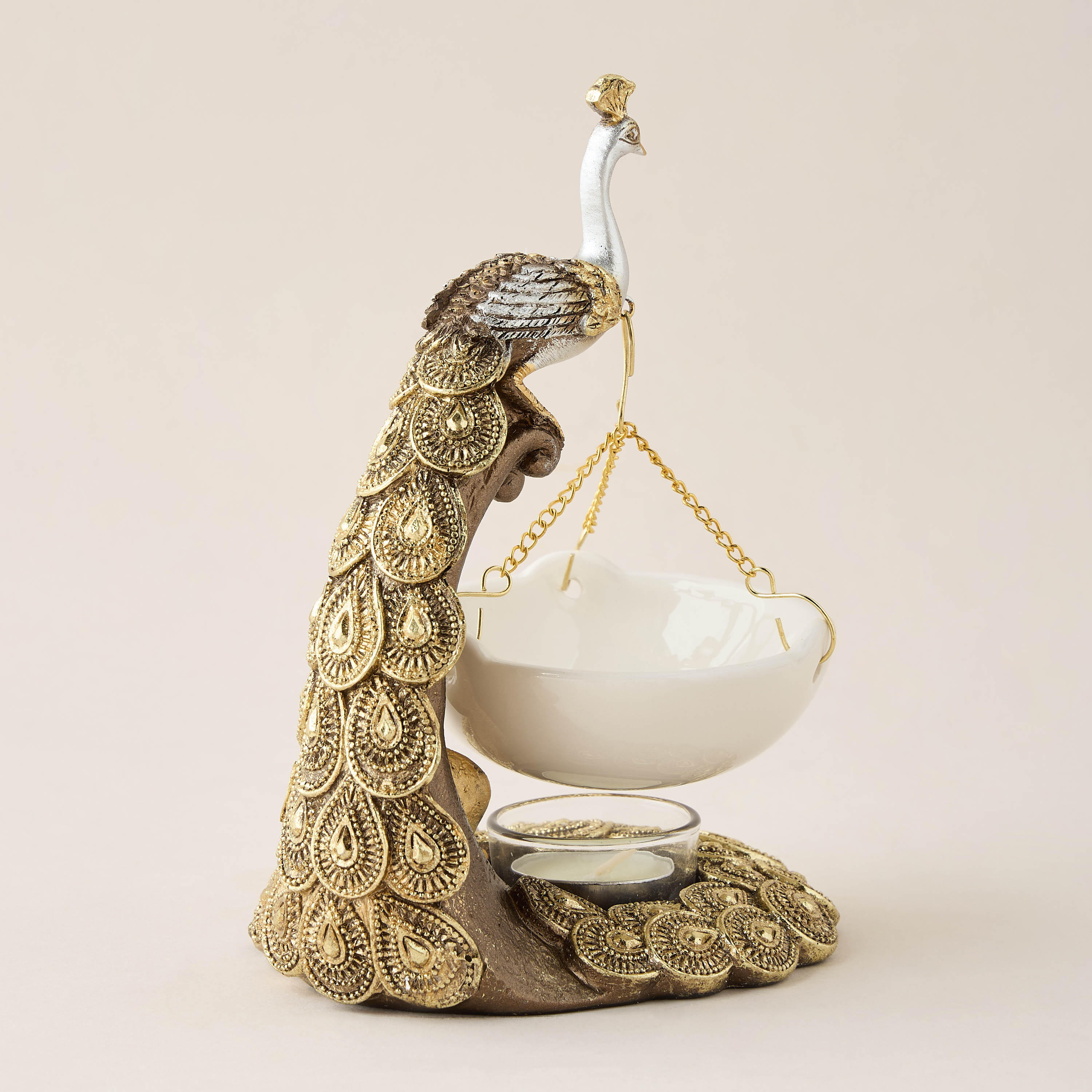 Feathered Flame Oil Burner - 14x12x19 cms-household-homefragrance-burners-image-3