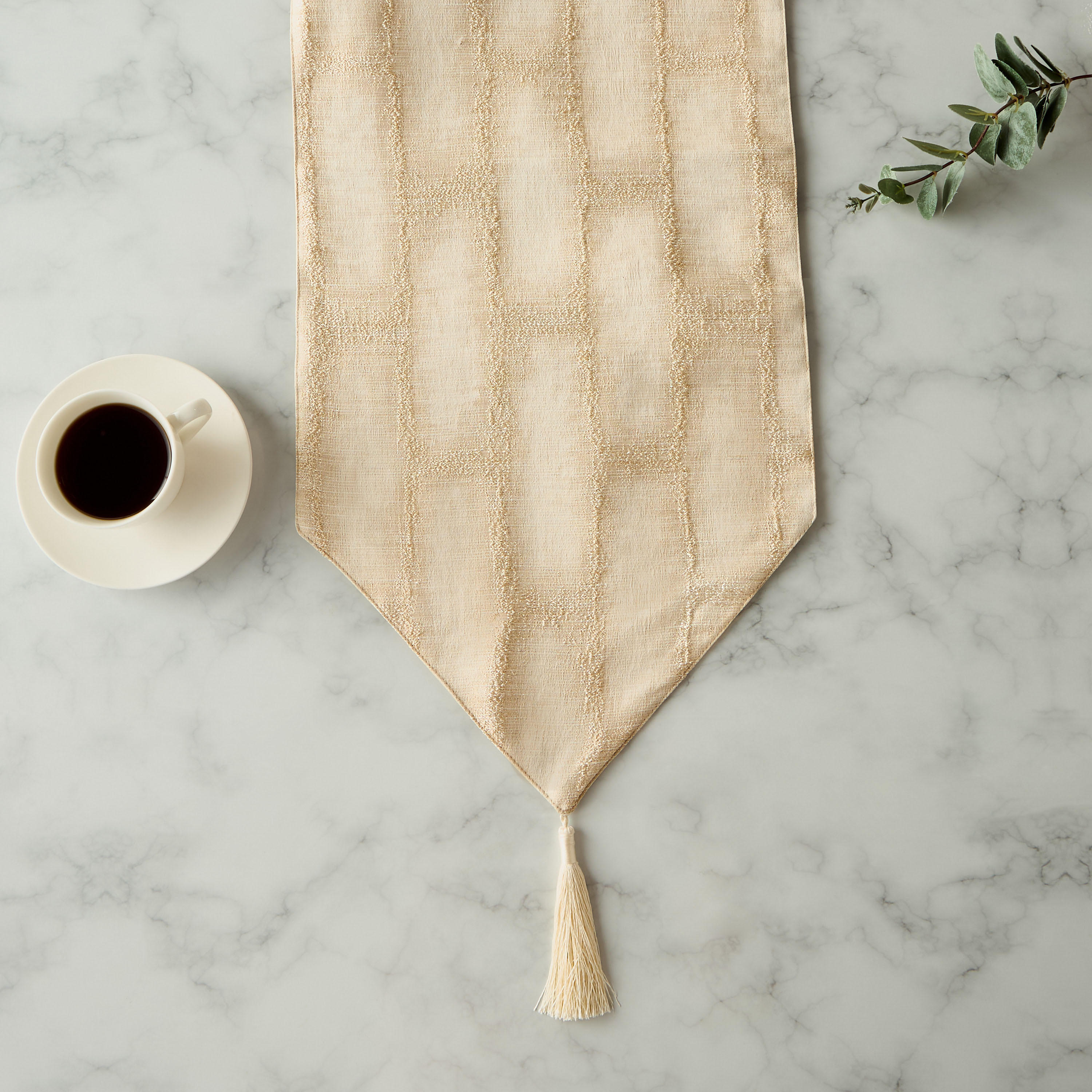 Shah Table Runner with Tassel Accent - 180x33 cms-household-dining-tablelinen-runnersandtablecovers-image-2