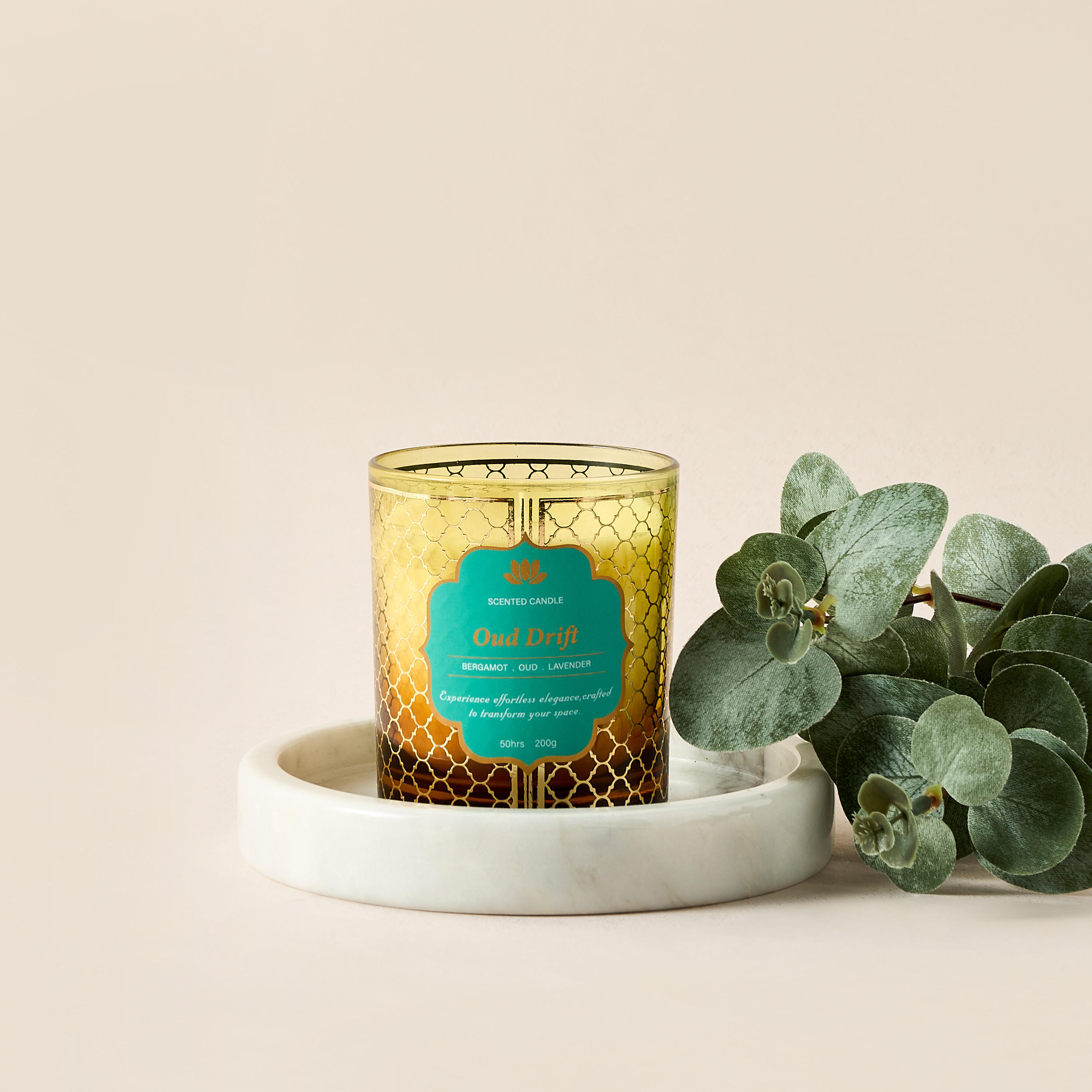 Golden Souk Oud Drift Scented Jar Candle - 200 gms-household-homefragrance-candles-image-1