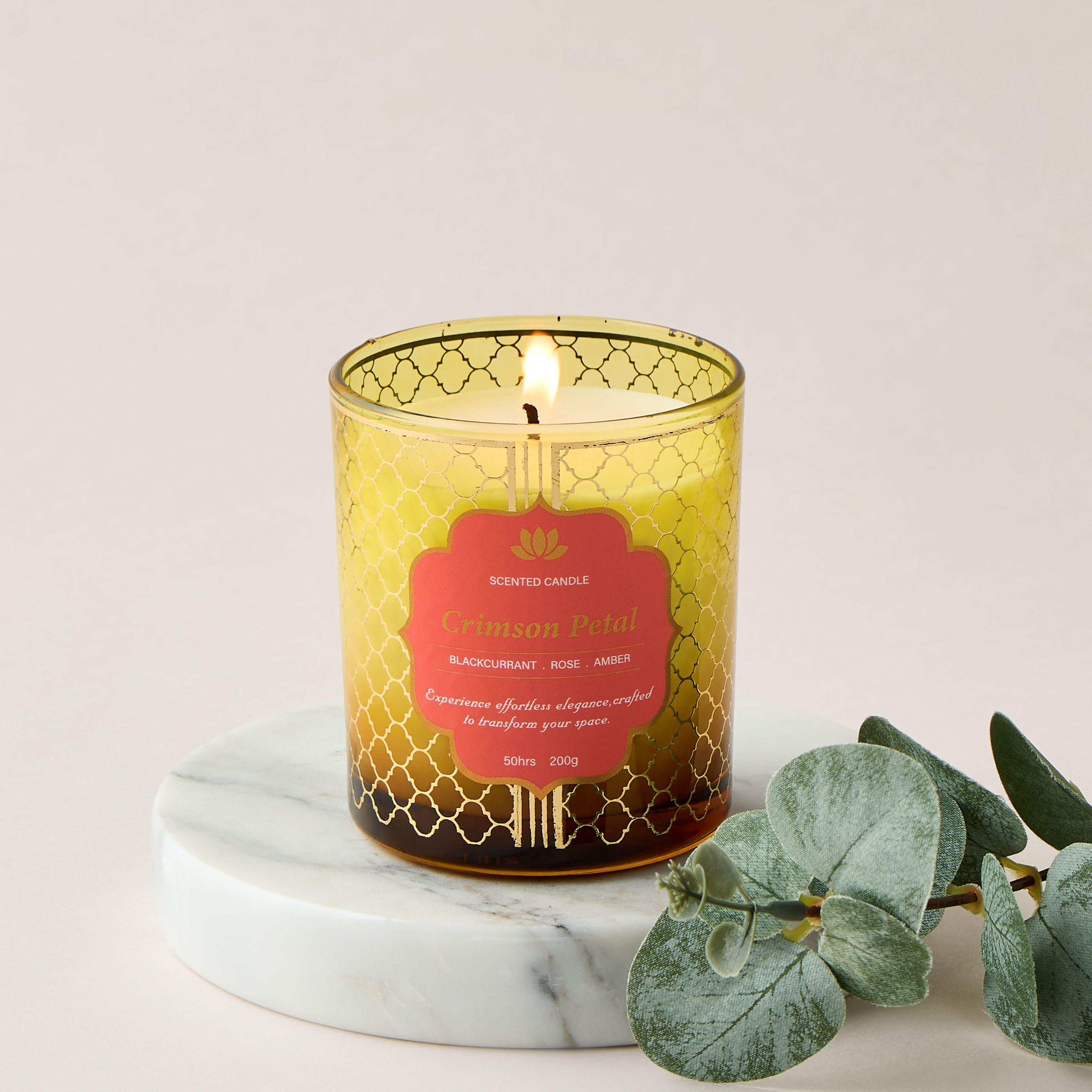 Golden Souk Crimson Petal Scented Jar Candle - 50 h-household-homefragrance-candles-image-4