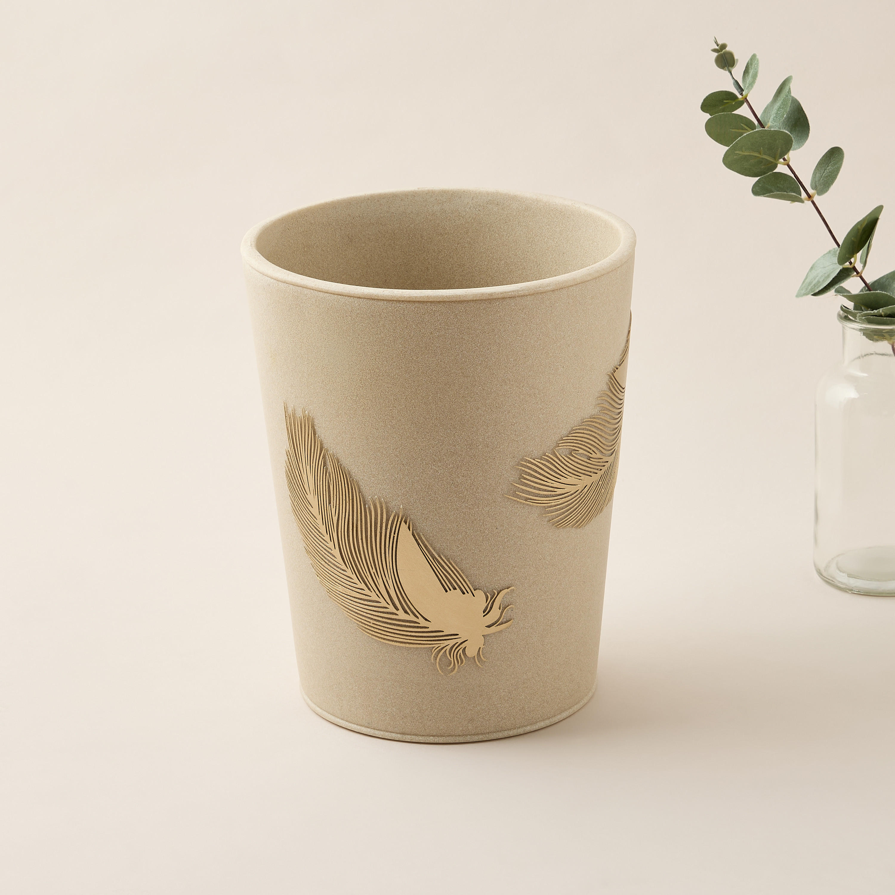 Feather Accent Waste Bin-household-bathandlaundry-wastebinsandaccessories-image-2