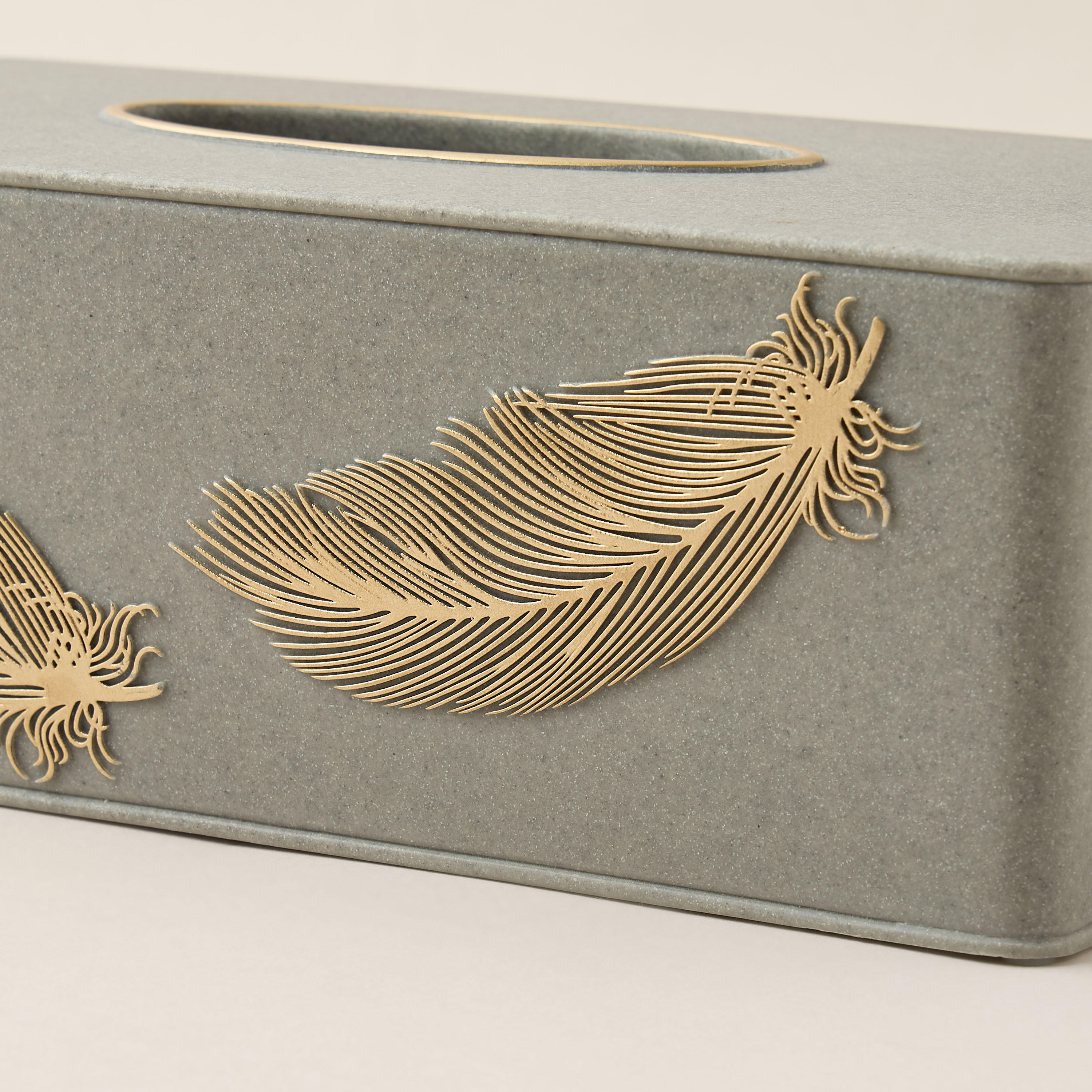 Feather Embossed Polyresin Tissue Box-household-bathandlaundry-bathaccessories-tissueboxesandcottonjars-image-4