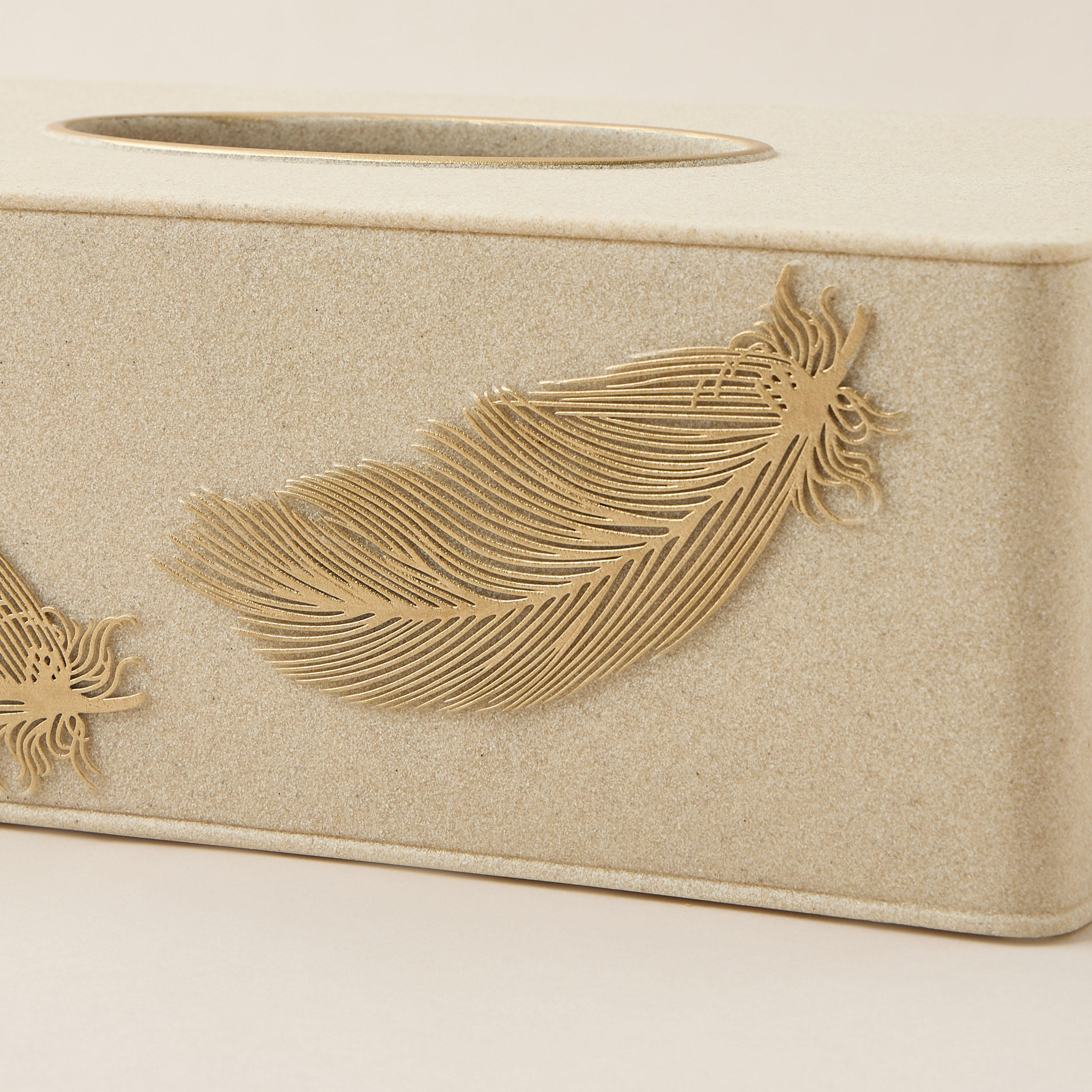 Feather Embossed Polyresin Tissue Box-household-bathandlaundry-bathaccessories-tissueboxesandcottonjars-image-4