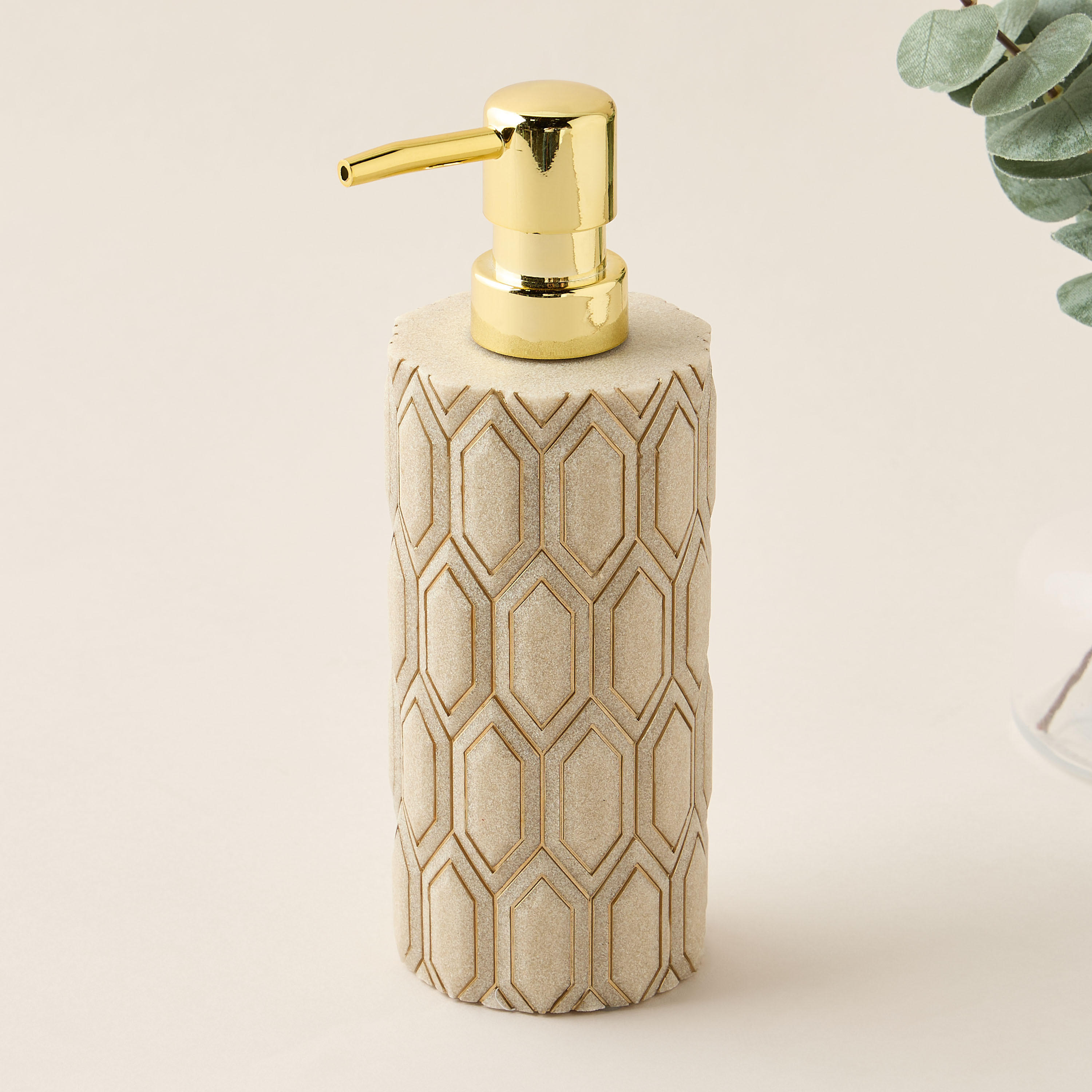 Darwaza Geometric Textured Lotion Dispenser-household-bathandlaundry-bathaccessories-soapdishesanddispensers-image-2