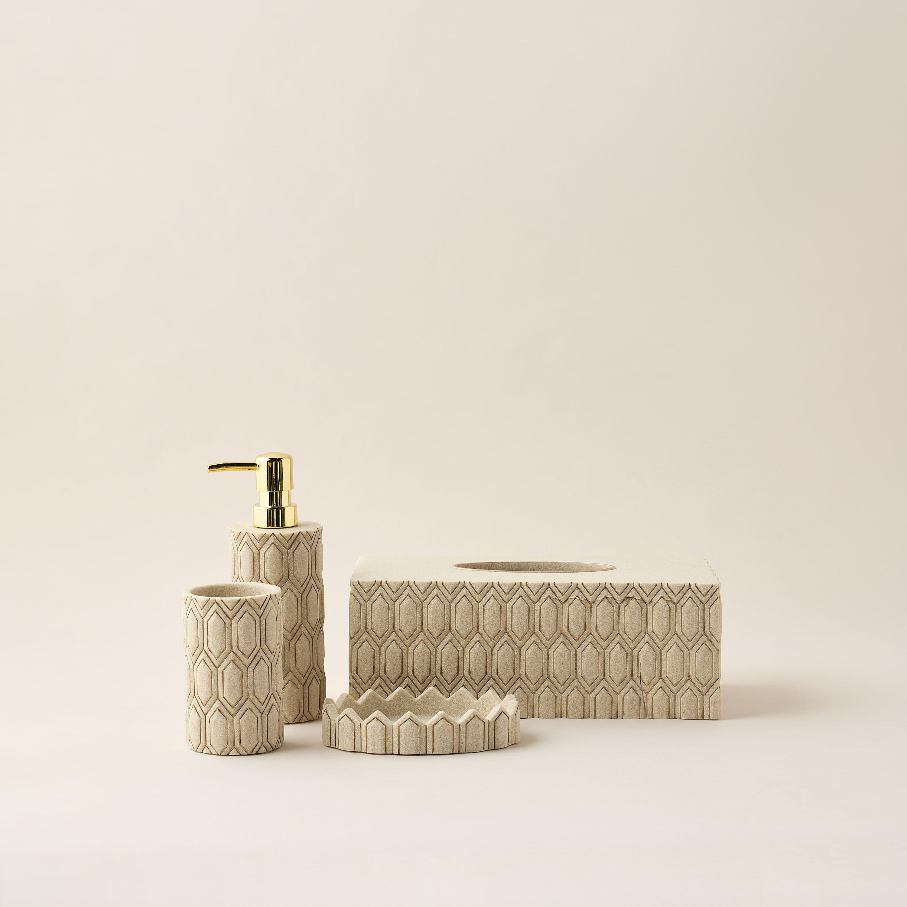 Darwaza Geometric Textured Lotion Dispenser-household-bathandlaundry-bathaccessories-soapdishesanddispensers-image-5