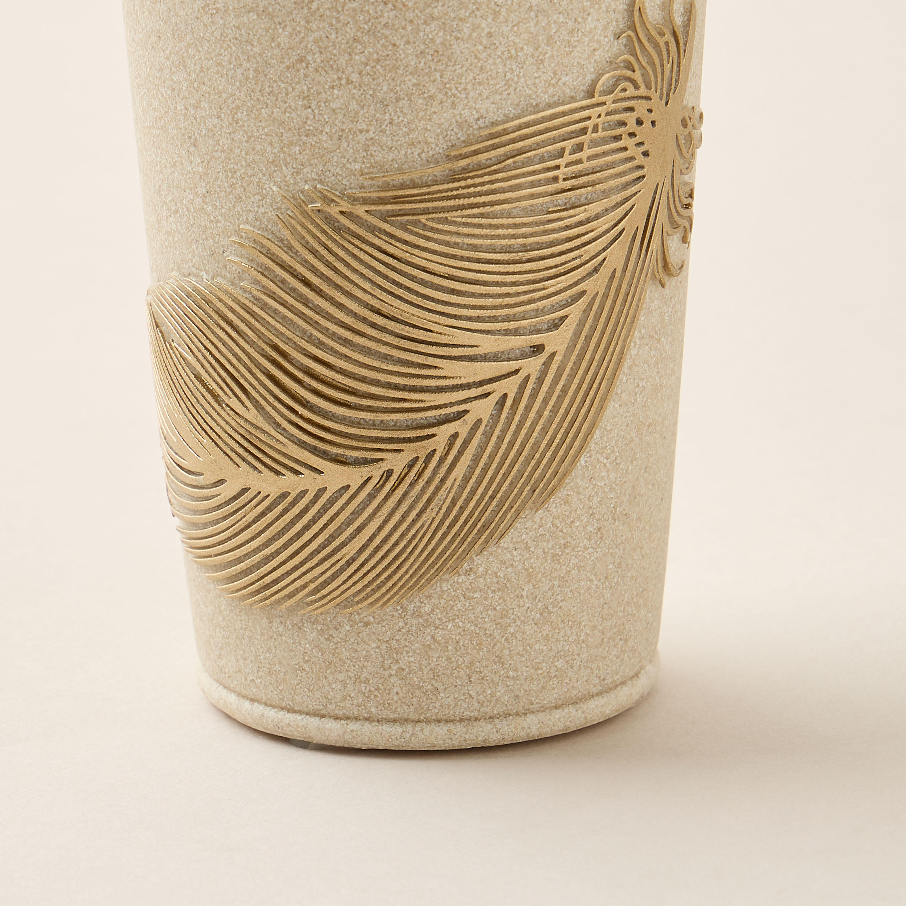 Feather Embossed Polyresin Tumbler-household-bathandlaundry-bathaccessories-toothbrushholdersandtumblers-image-4