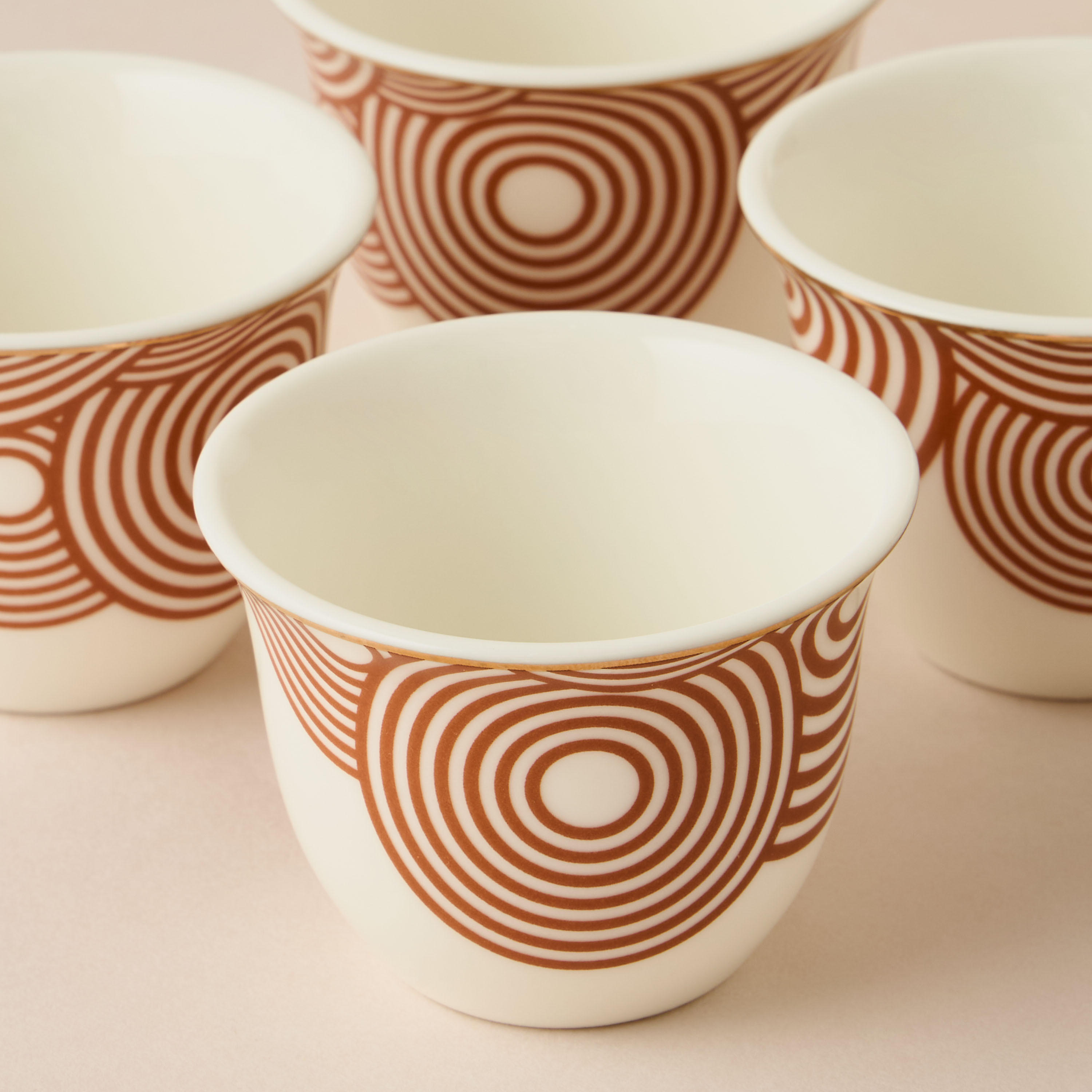 Geometric Print Bone China 4-Piece Kahwa Cup Set with Teapot-household-dining-teaandcoffee-teaandcoffeesets-image-6