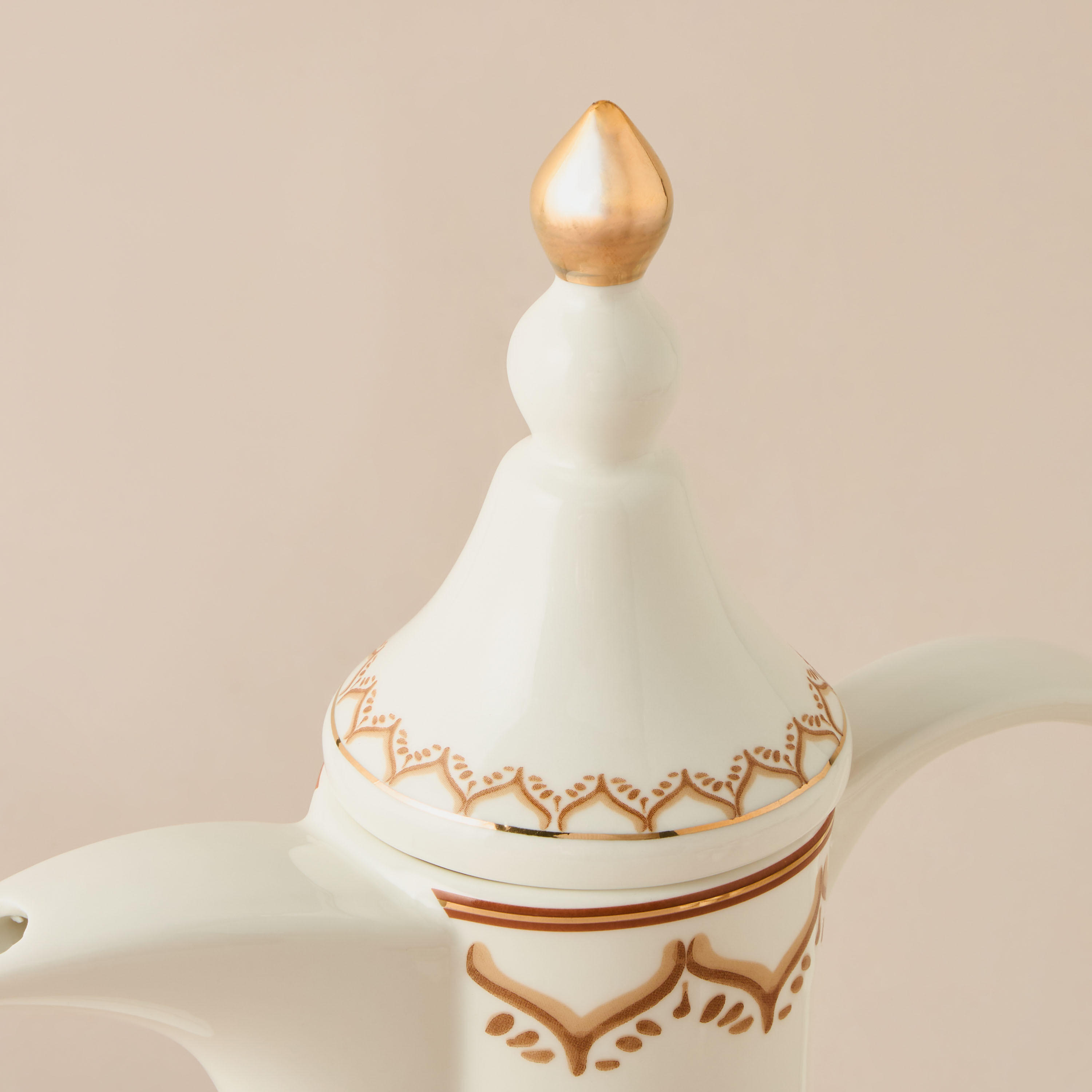 Palm Tree Print Bone China 4-Piece Kahwa Cup Set with Teapot-household-dining-teaandcoffee-teaandcoffeesets-image-4