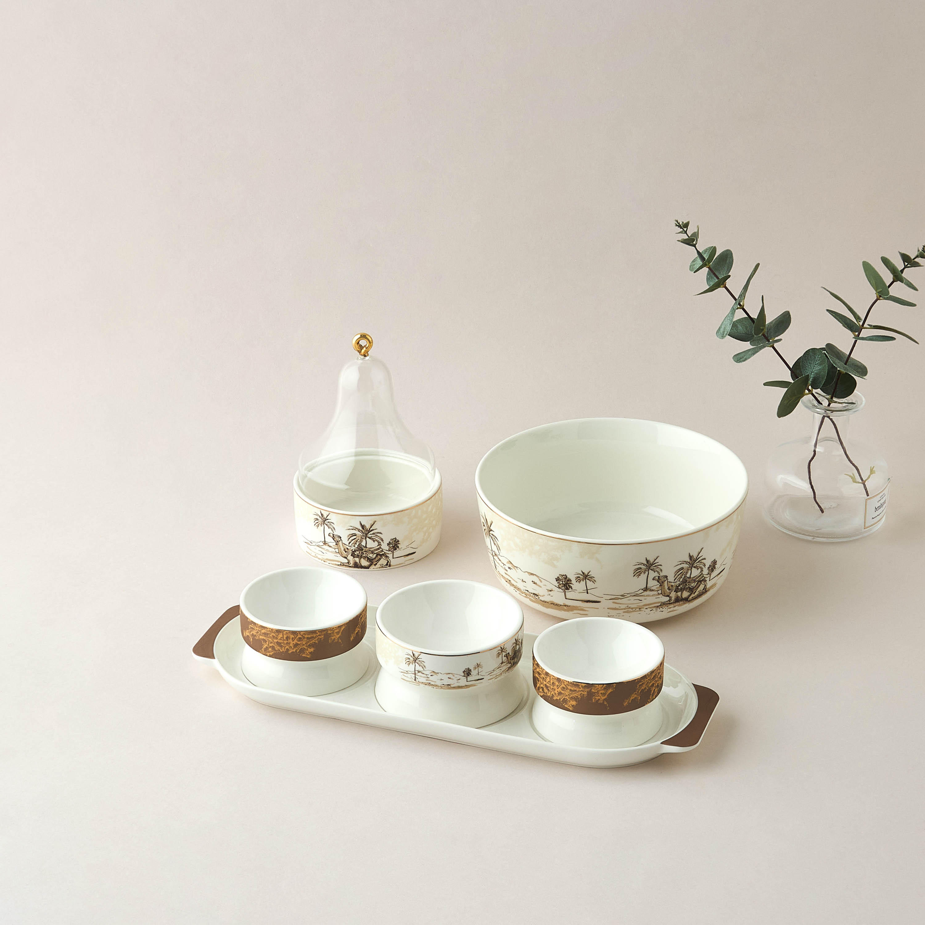 Nomad Luxe Printed Serving Bowl - 20.5 cms-household-dining-dinnerware-bowls-image-4