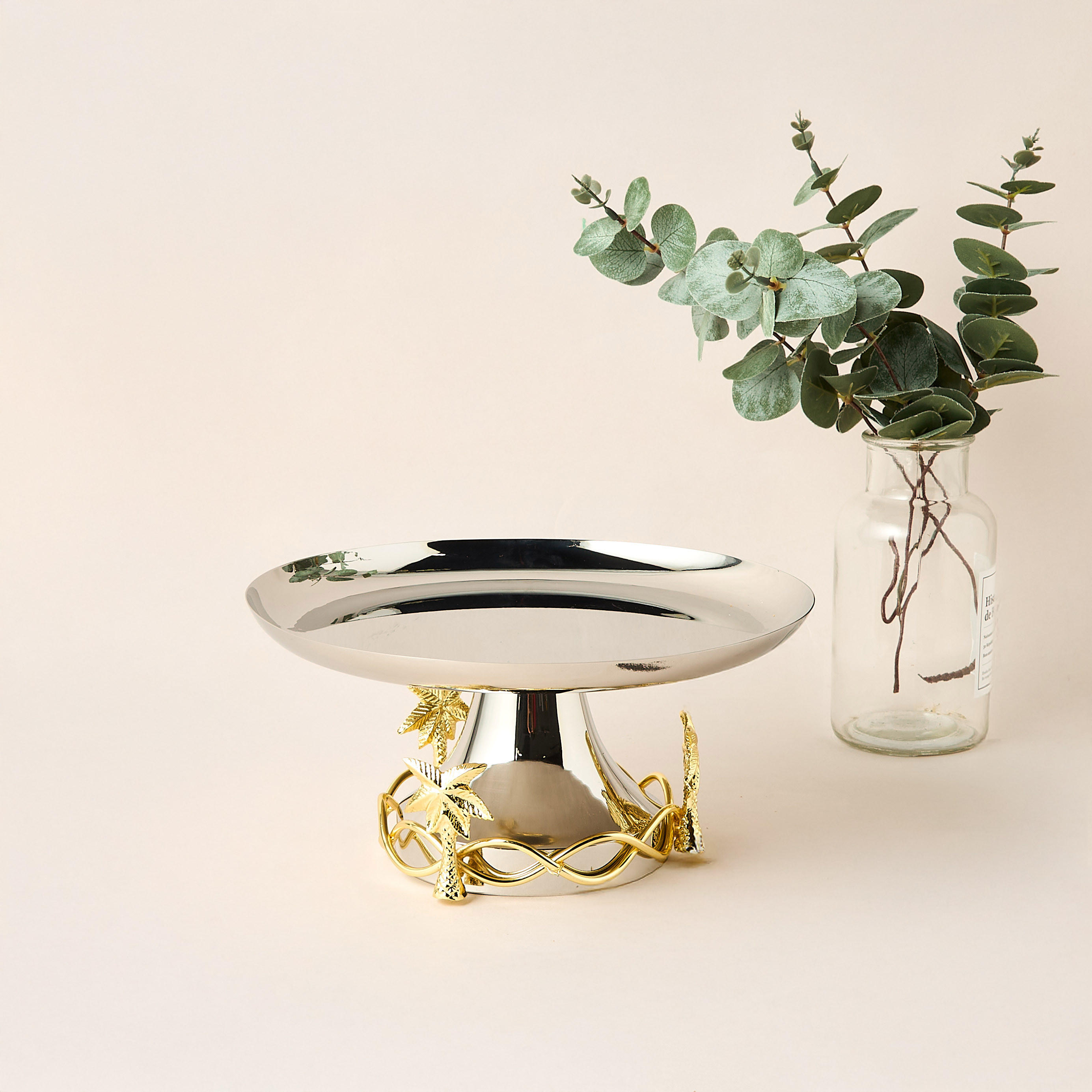Nakhla Palm Tree Accent Serving Platter with Base - 26 cm-household-dining-serveware-servingplatters-image-1