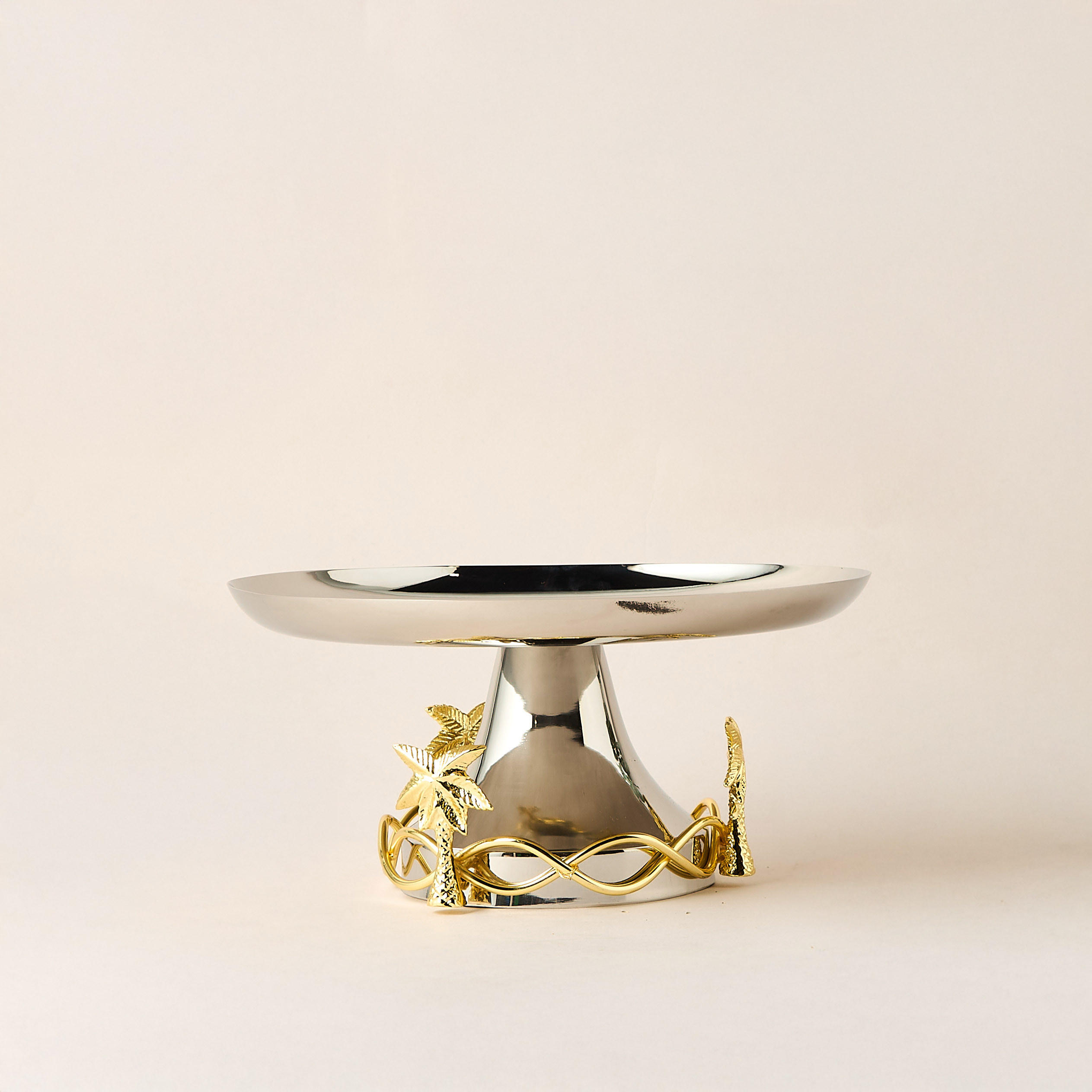 Nakhla Palm Tree Accent Serving Platter with Base - 26 cm-household-dining-serveware-servingplatters-image-4