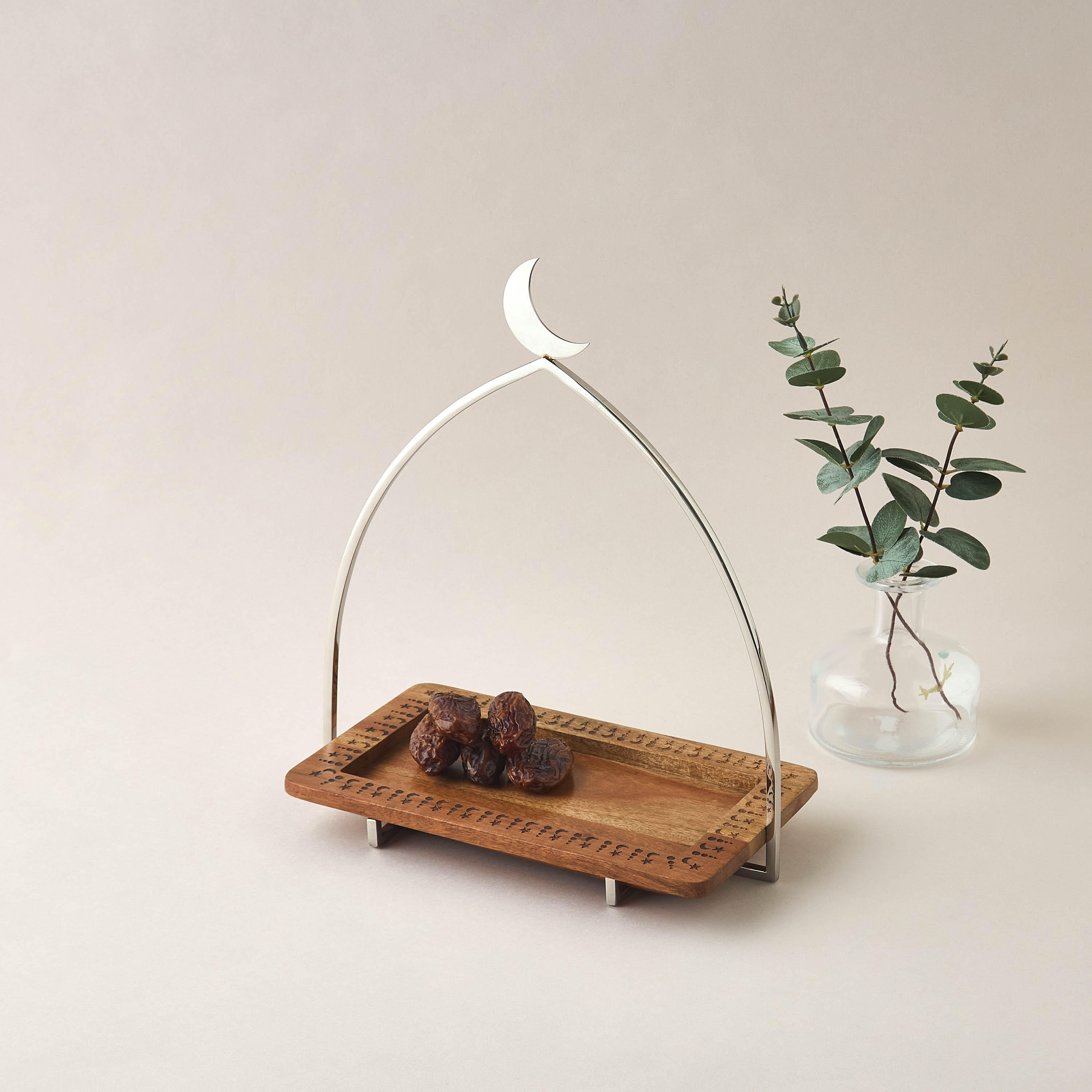 Noor Star and Moon Carved Rectangle Serving Platter - 27x15 cms-household-dining-serveware-servingplatters-image-2