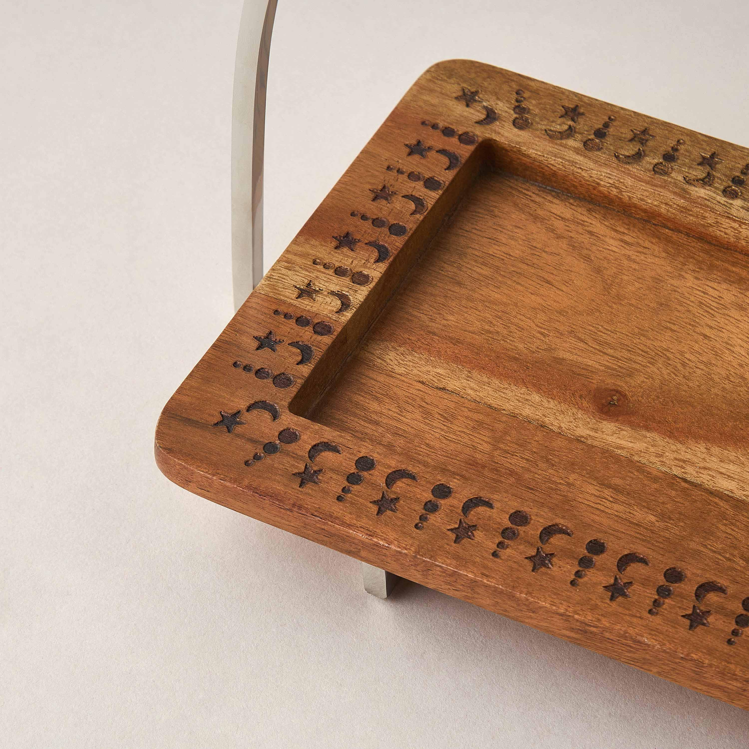 Noor Star and Moon Carved Rectangle Serving Platter - 27x15 cms-household-dining-serveware-servingplatters-image-3