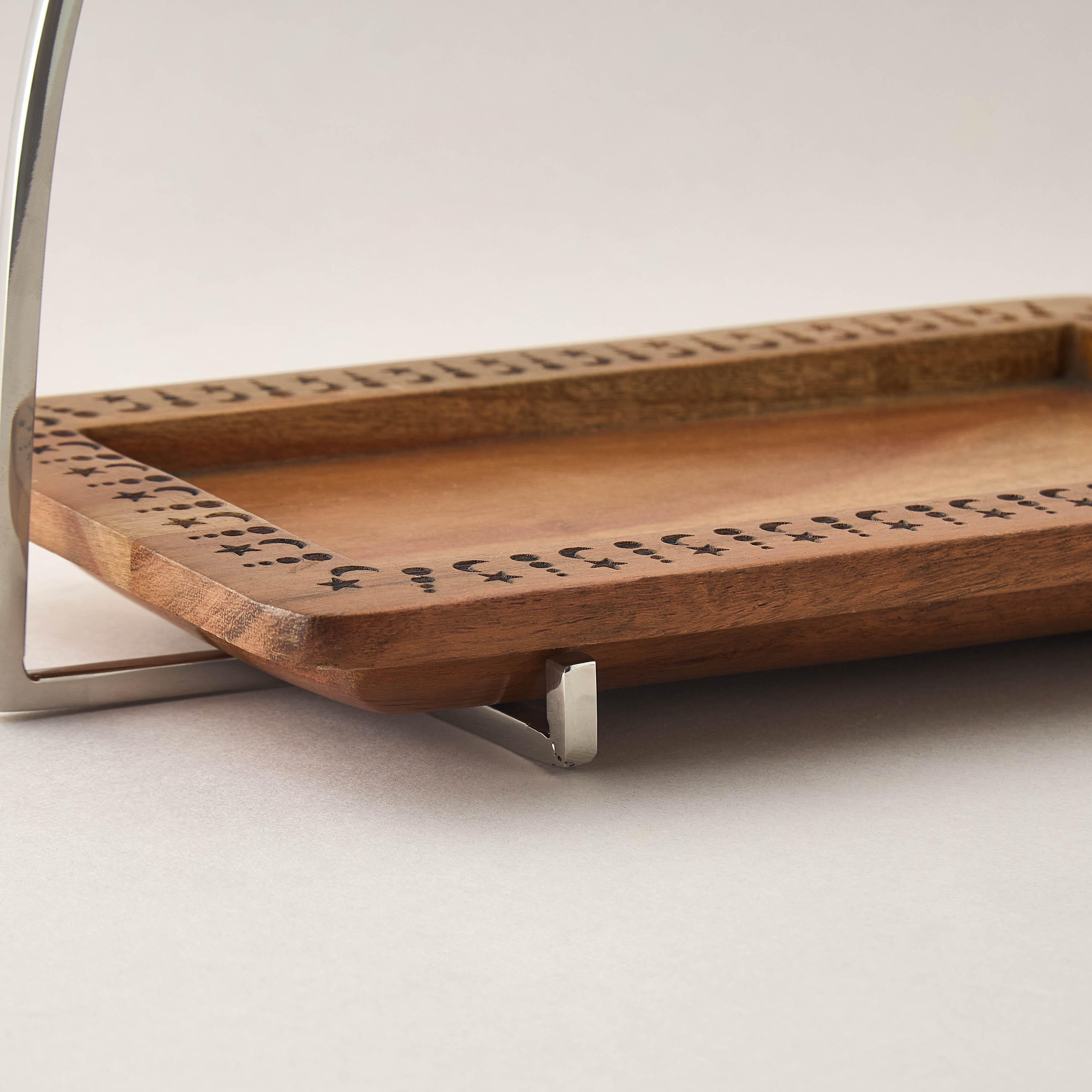Noor Star and Moon Carved Rectangle Serving Platter - 27x15 cms-household-dining-serveware-servingplatters-image-4