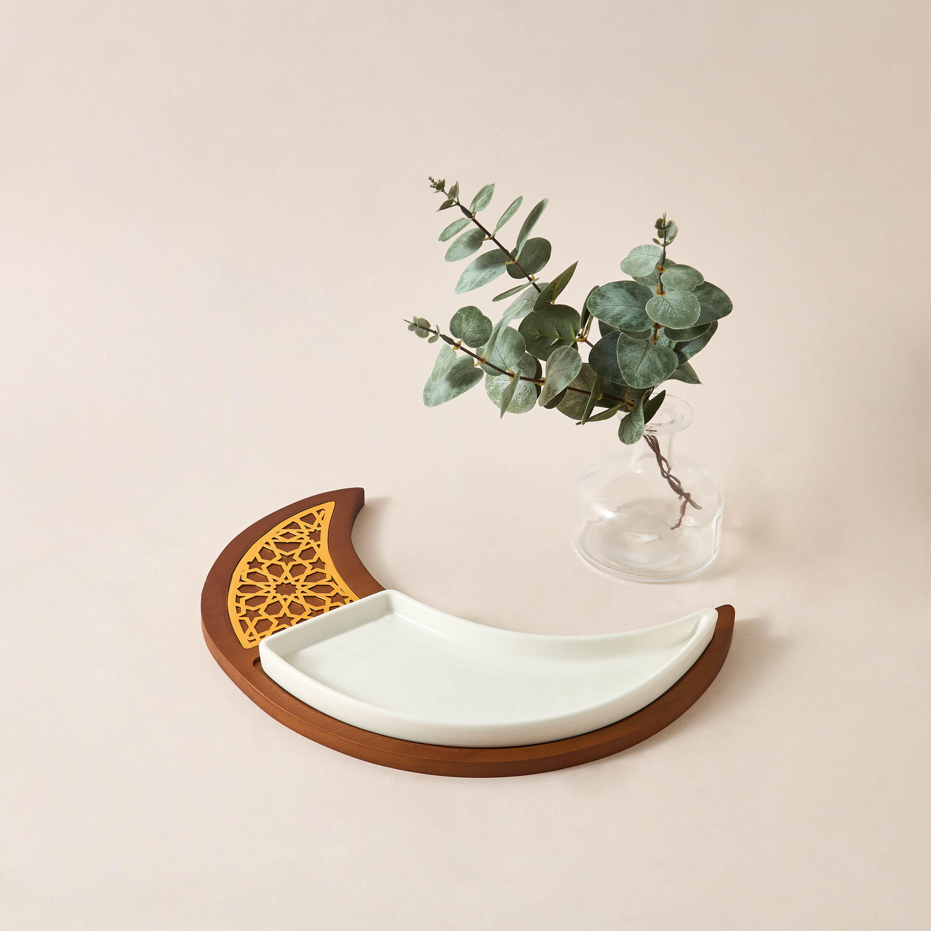 Sufrah Moon-Shaped Platter with Wooden Board-household-dining-serveware-servingplatters-image-2