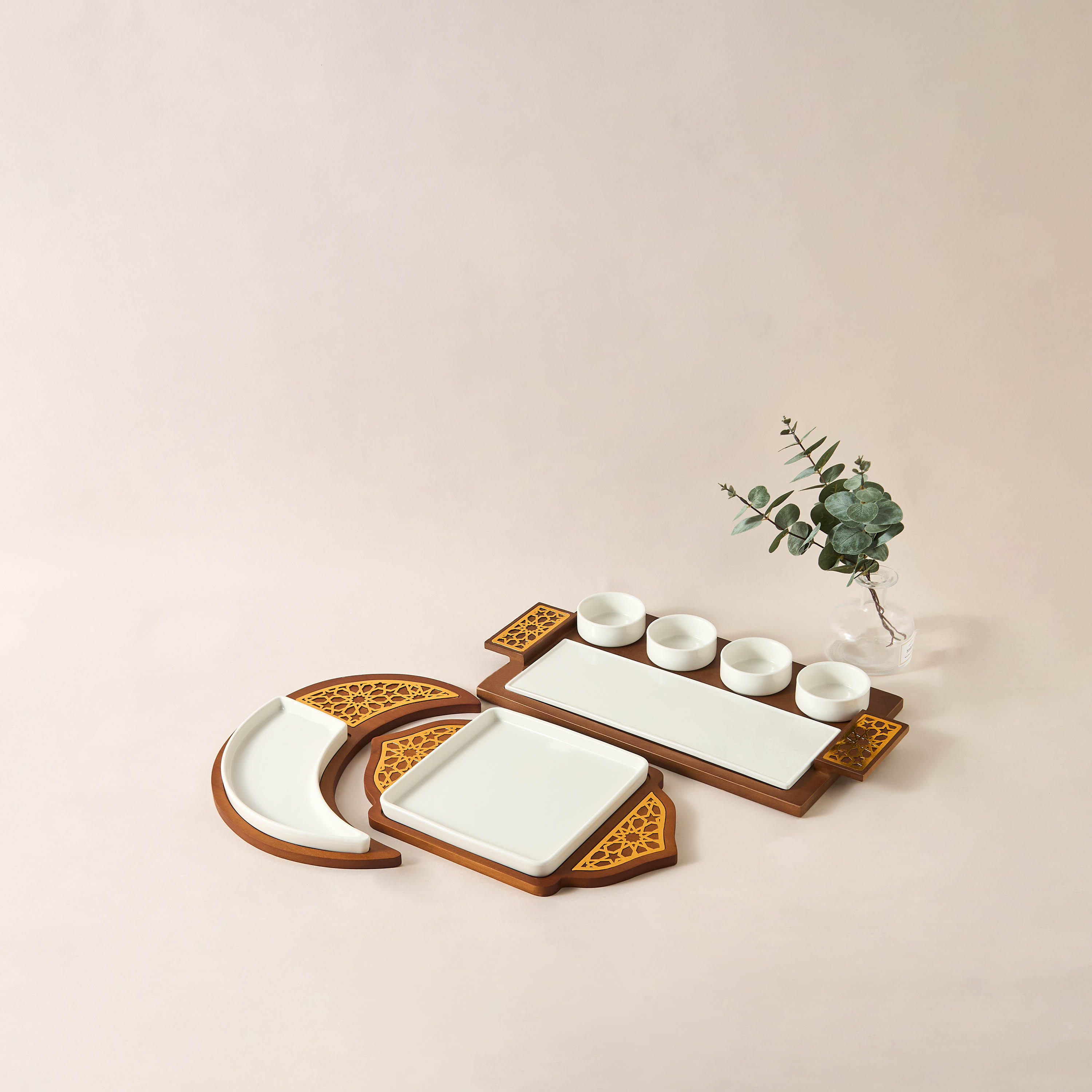 Sufrah Moon-Shaped Platter with Wooden Board-household-dining-serveware-servingplatters-image-5