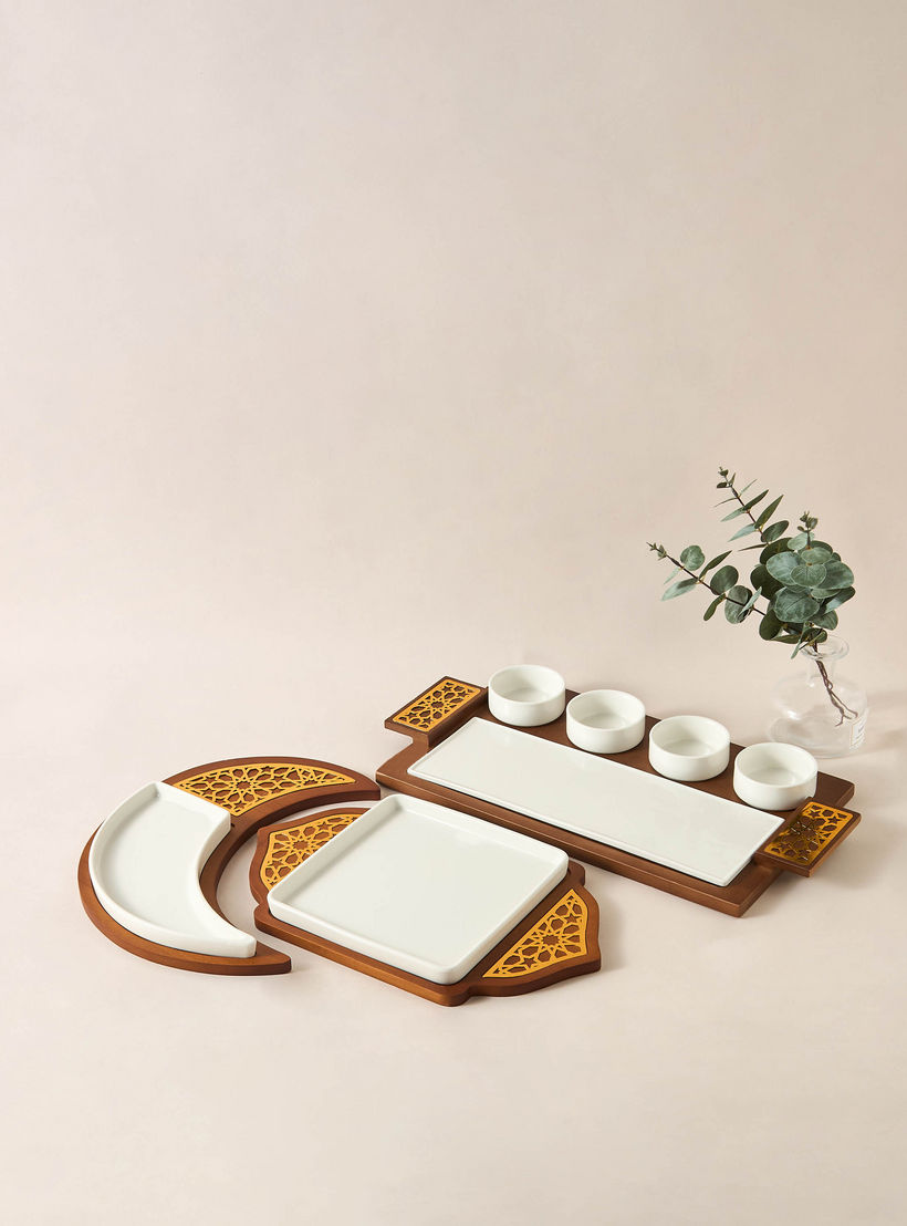 Sufrah Moon-Shaped Platter with Wooden Board-household-dining-serveware-servingplatters-image-5