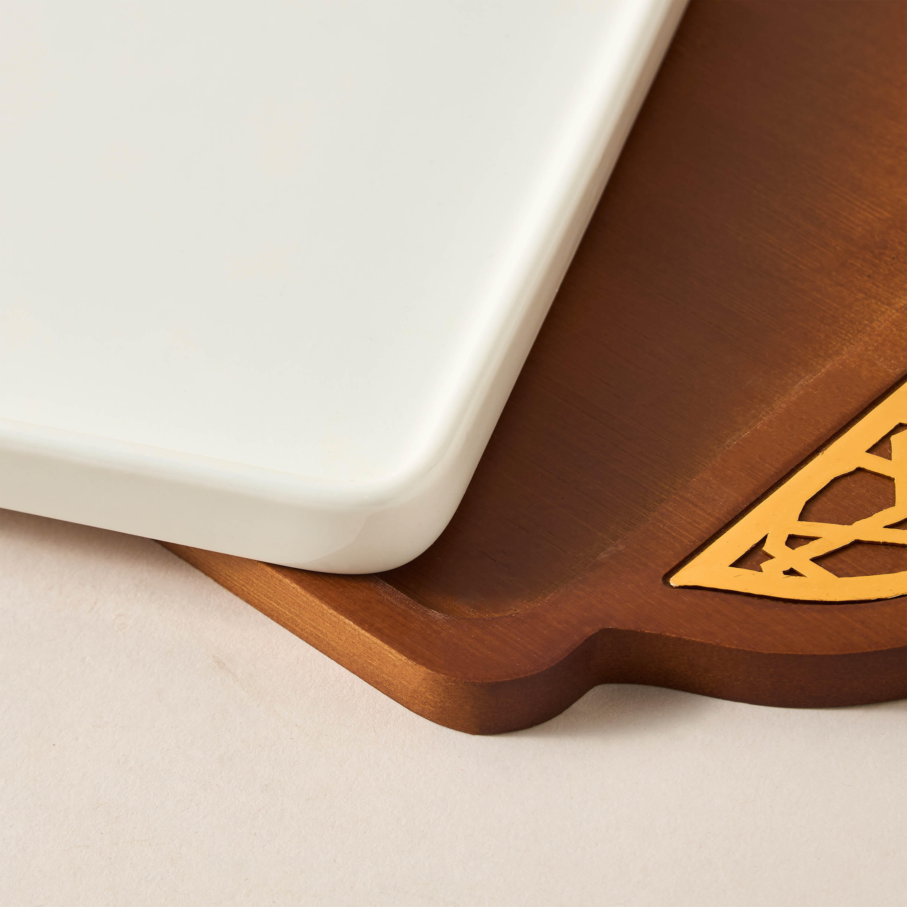 Sufrah Ceramic Serving Platter with Wooden Board-household-dining-serveware-servingplatters-image-5