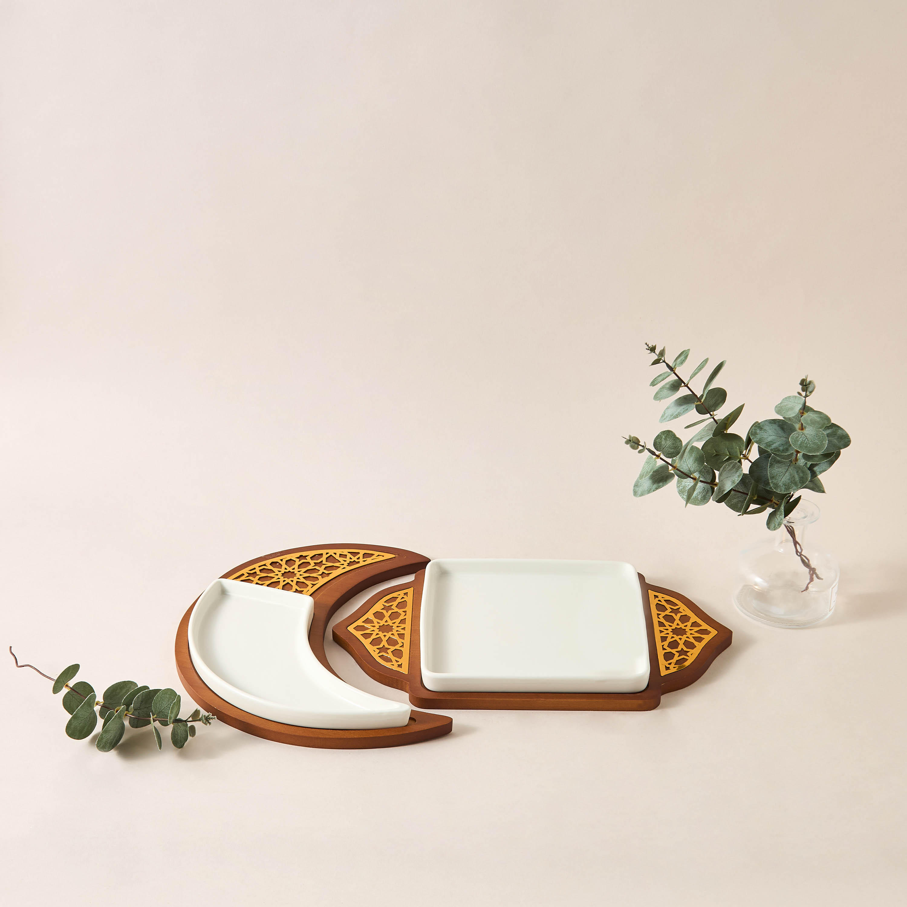 Sufrah Ceramic Serving Platter with Wooden Board-household-dining-serveware-servingplatters-image-6