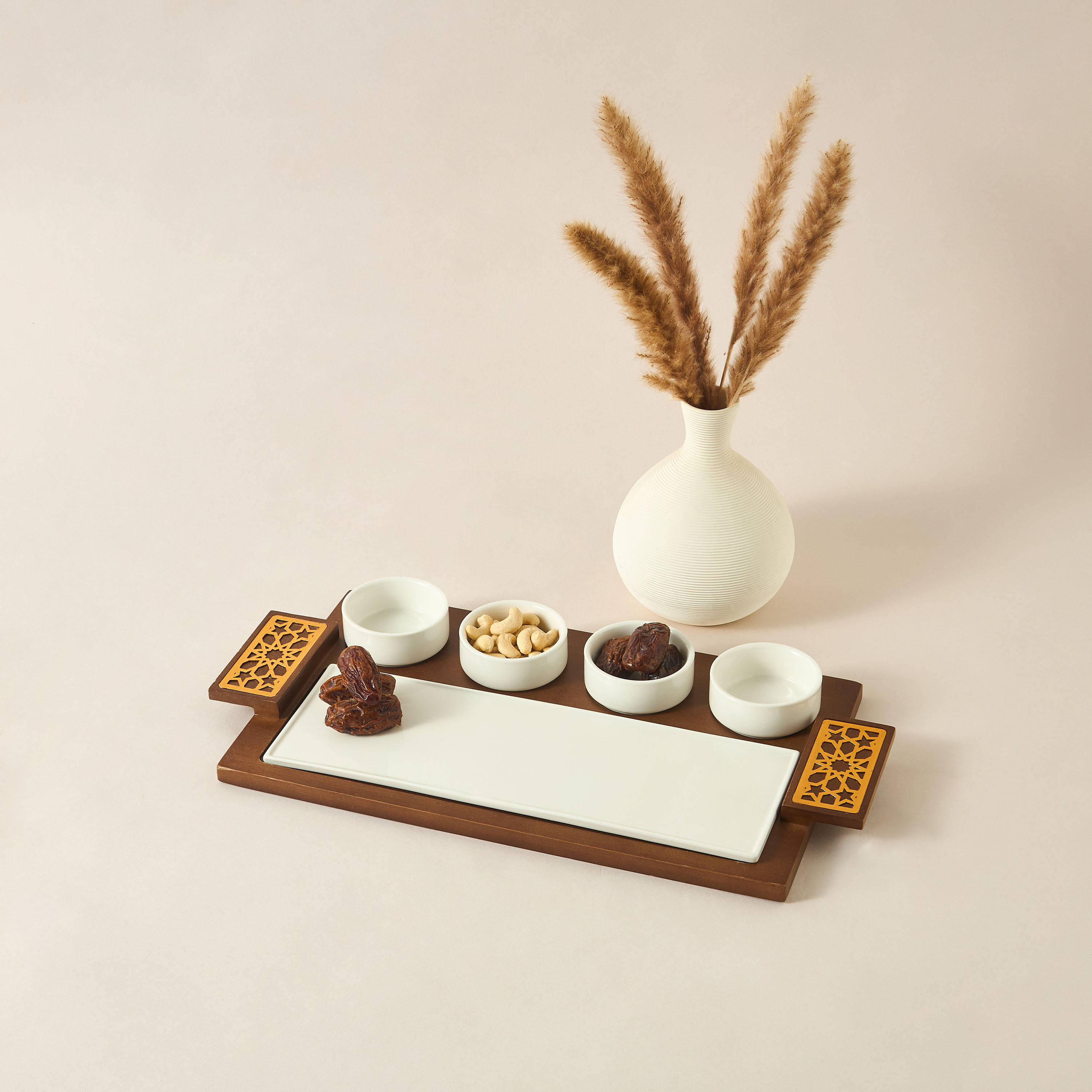 Sufrah 4-Piece Bowl Set with Tray and Board-household-dining-serveware-servingplatters-image-1