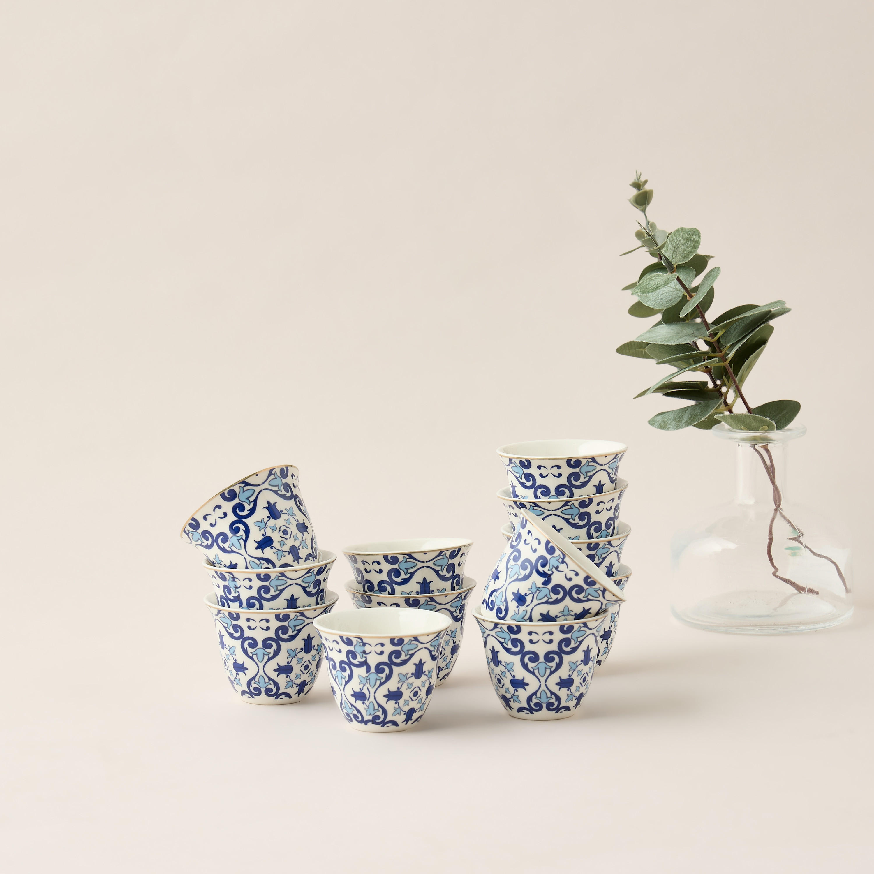 Azure Printed 12-Piece Kahwa Cup Set - 60 ml-household-dining-teaandcoffee-teaandcoffeesets-image-1