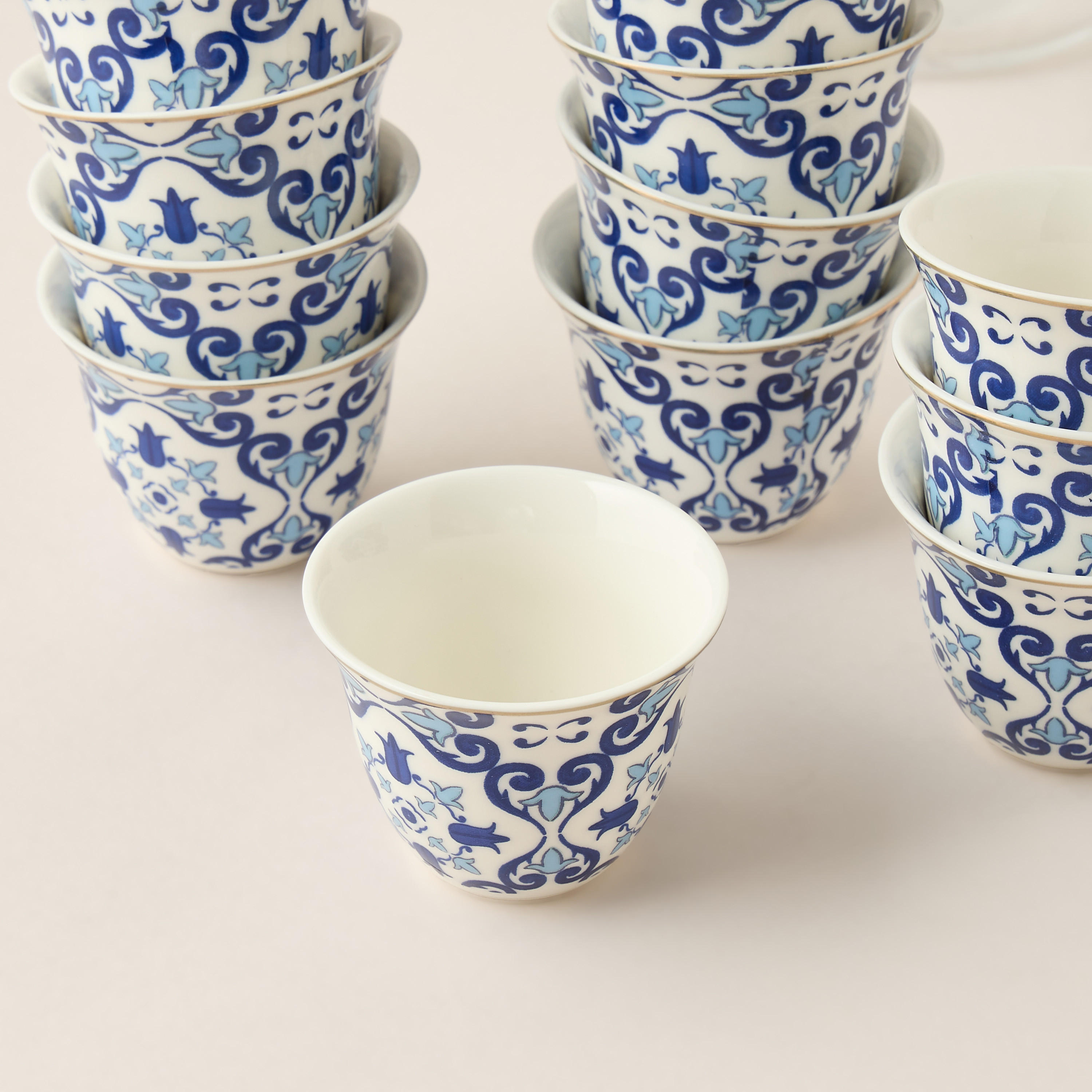 Azure Printed 12-Piece Kahwa Cup Set - 60 ml-household-dining-teaandcoffee-teaandcoffeesets-image-4