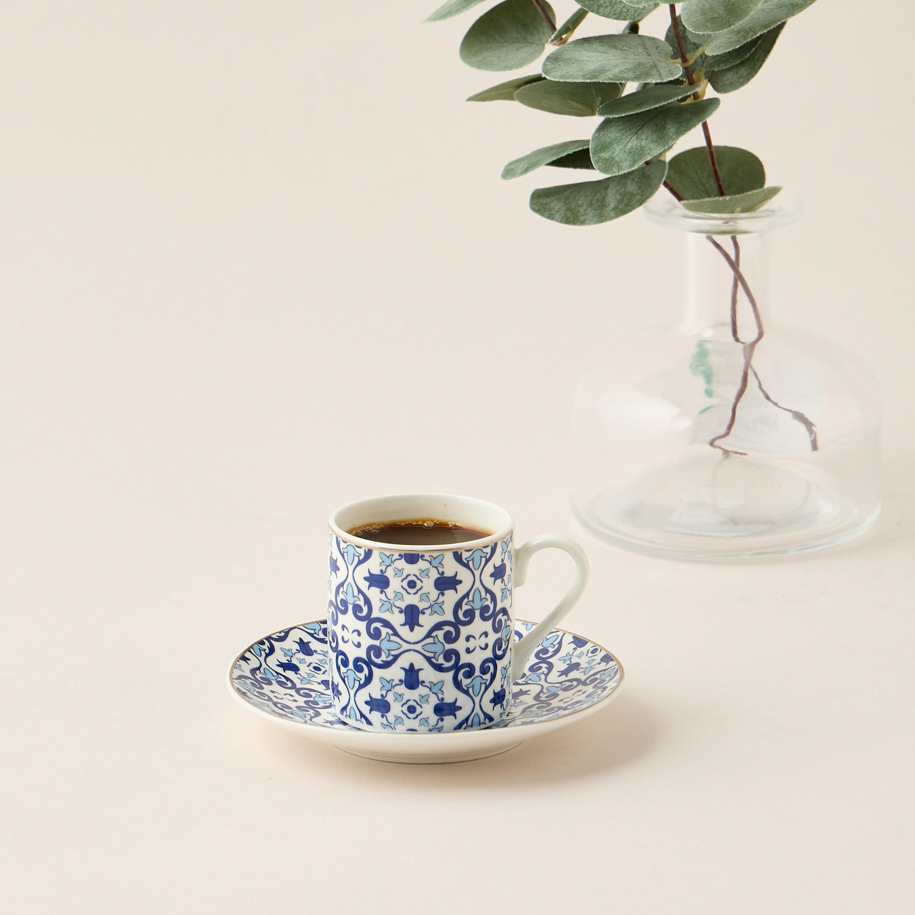 طقم فناجين إسبرسو بطبعات وصحون من 6 قطع من آزور-household-dining-teaandcoffee-teaandcoffeesets-image-2