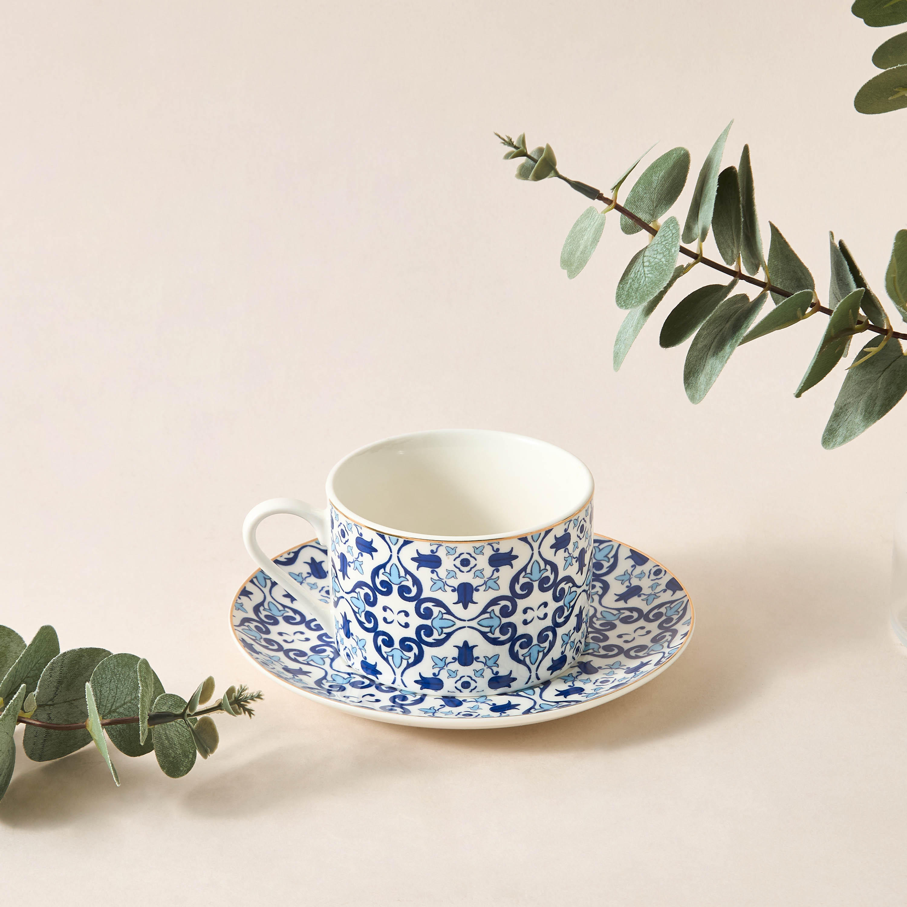 Azure Printed 2-Piece Cup and Saucer Set-household-dining-teaandcoffee-teaandcoffeesets-image-1