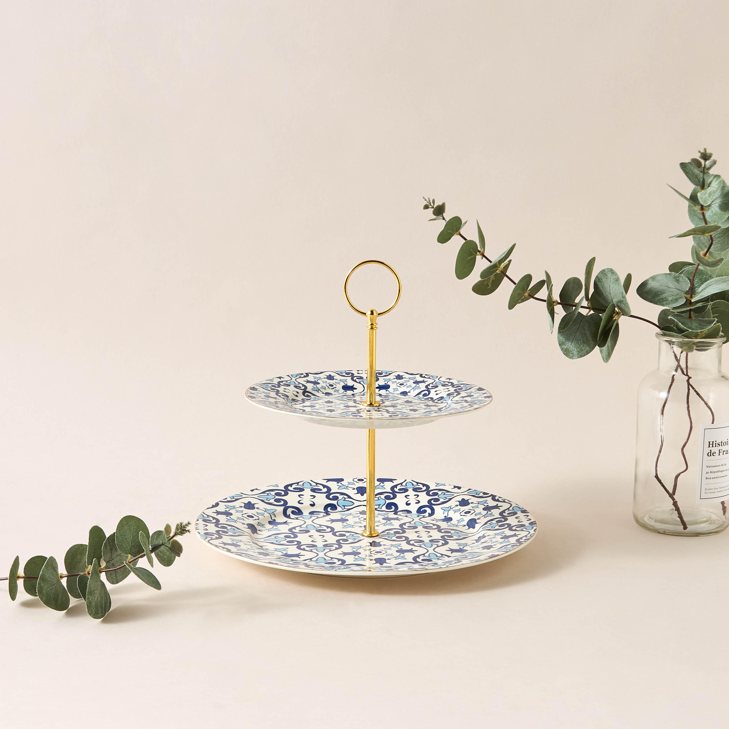 Azure 2-Tier Printed Cake Stand-household-dining-serveware-cakestands-image-1