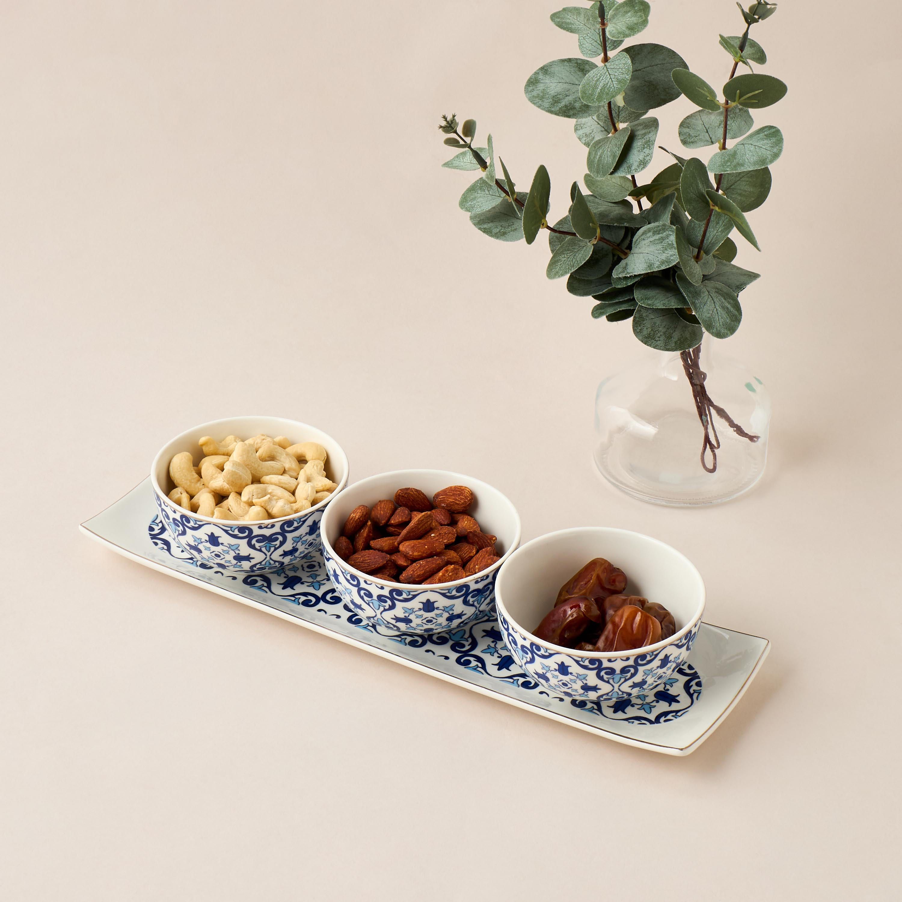 Printed 4-Piece Bone China Serving Bowl and Tray Set-household-dining-serveware-servingtrays-image-2