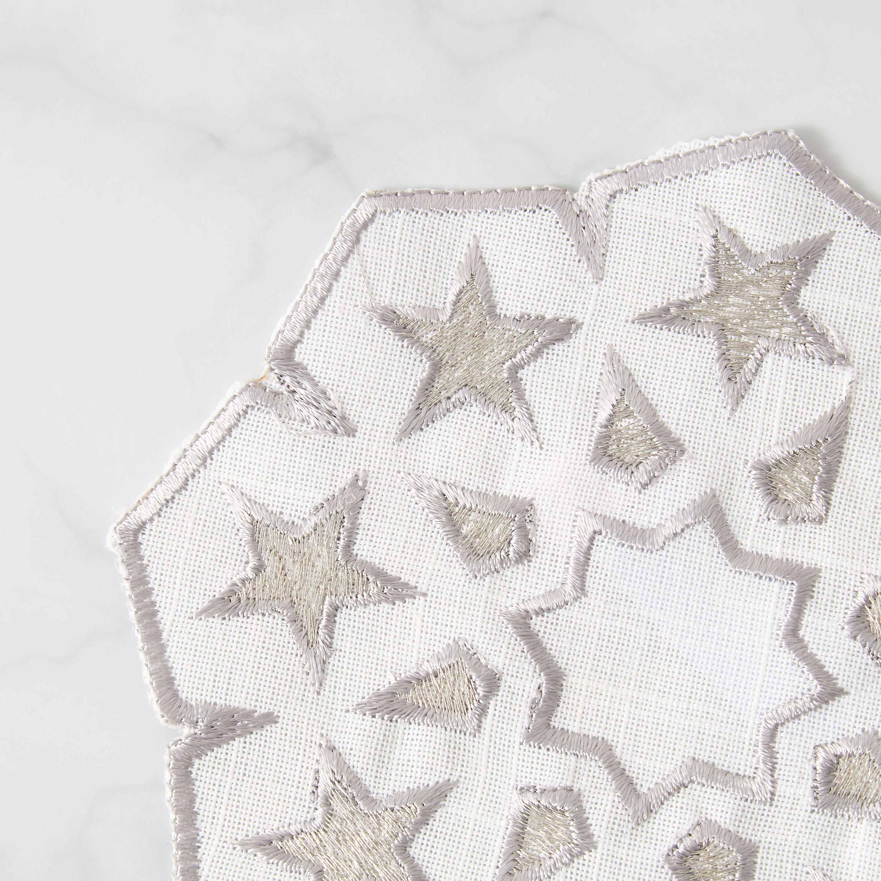 Noor 4-Piece Embroidered Coaster Set - 12 cms-household-dining-tablelinen-napkinsandaccessories-image-3
