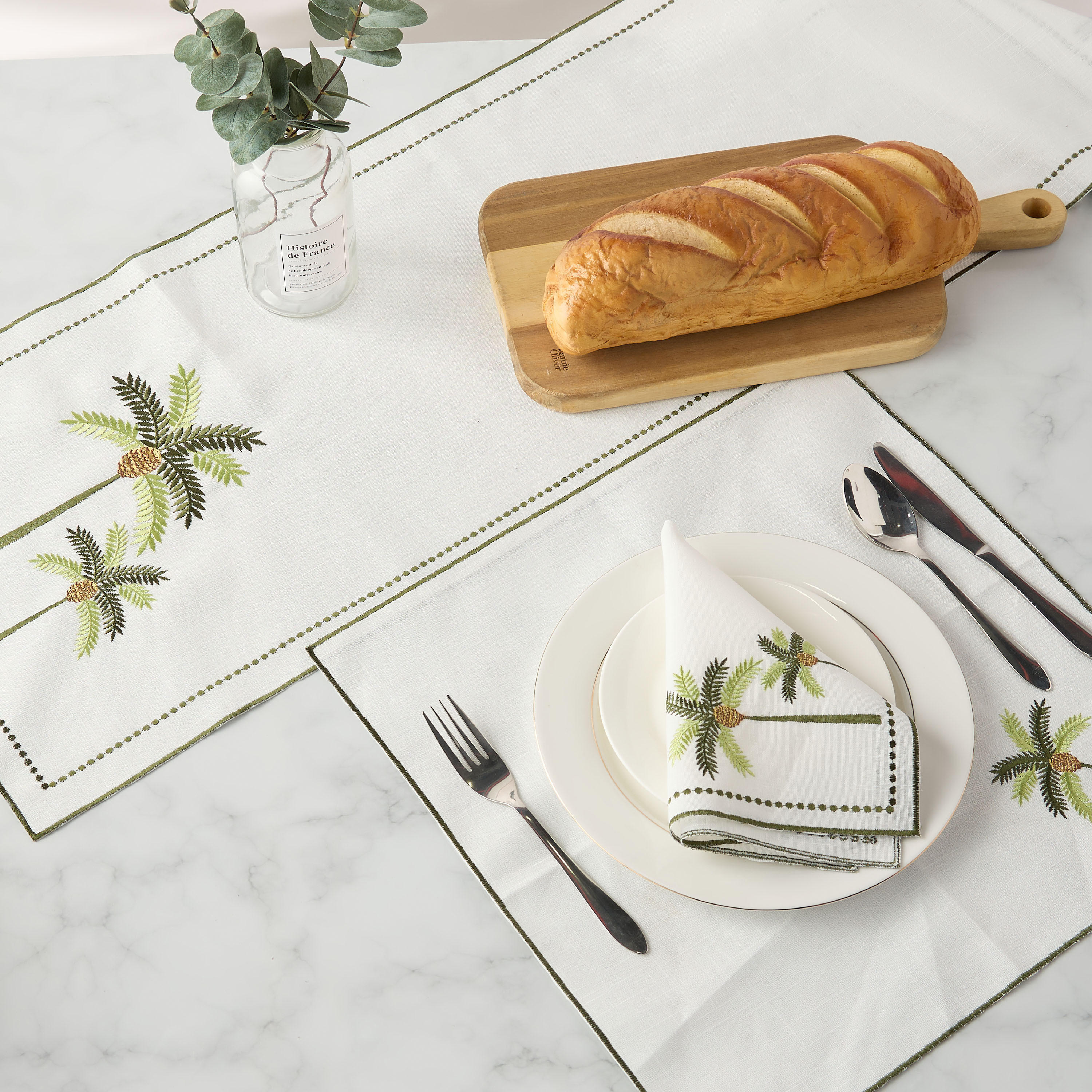 Palm Tree Embroidered Napkin - Set of 4-household-dining-tablelinen-napkinsandaccessories-image-4