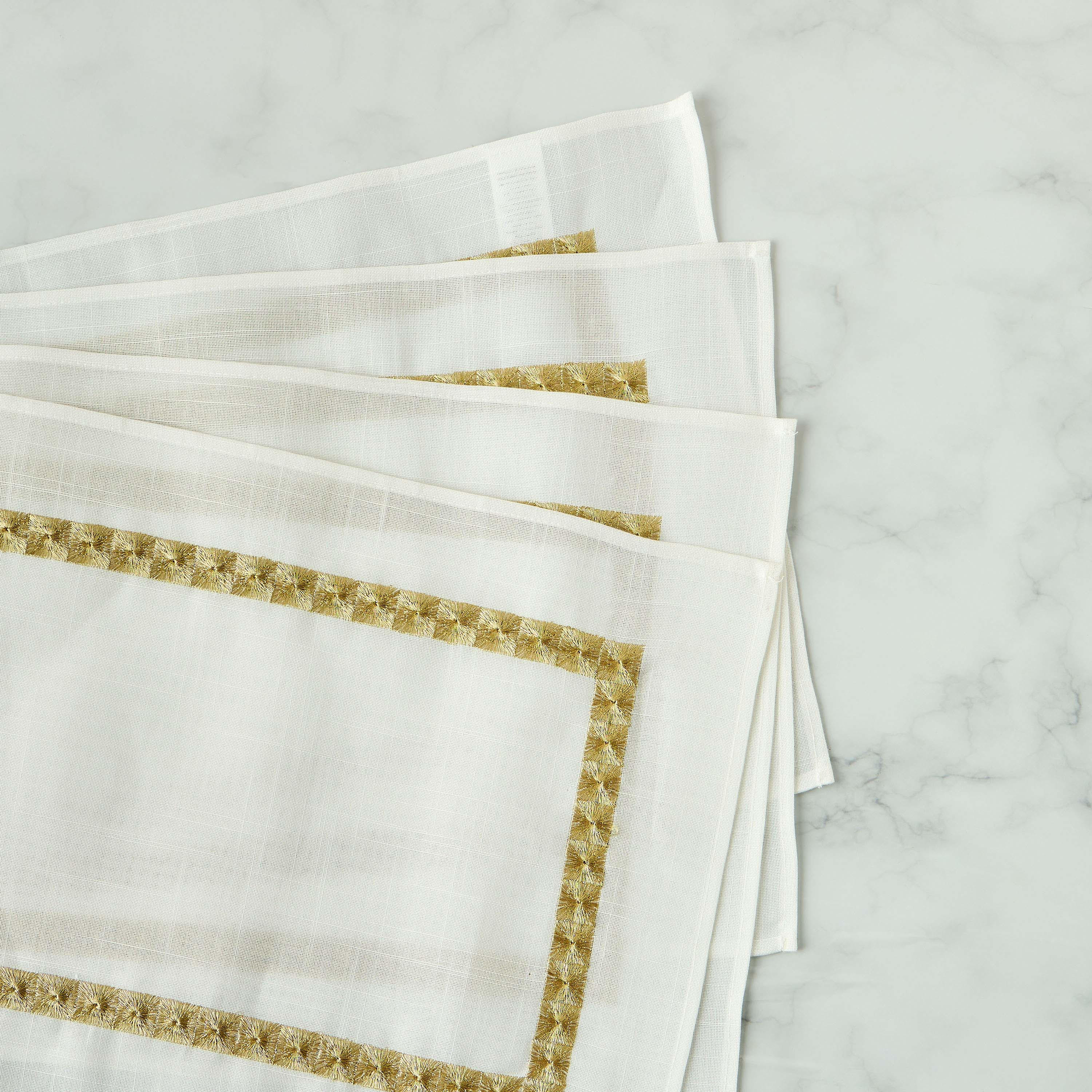Nomad Luxe 4-Piece Embroidered Placemat Set - 30x45 cms-household-dining-tablelinen-placemats-image-4