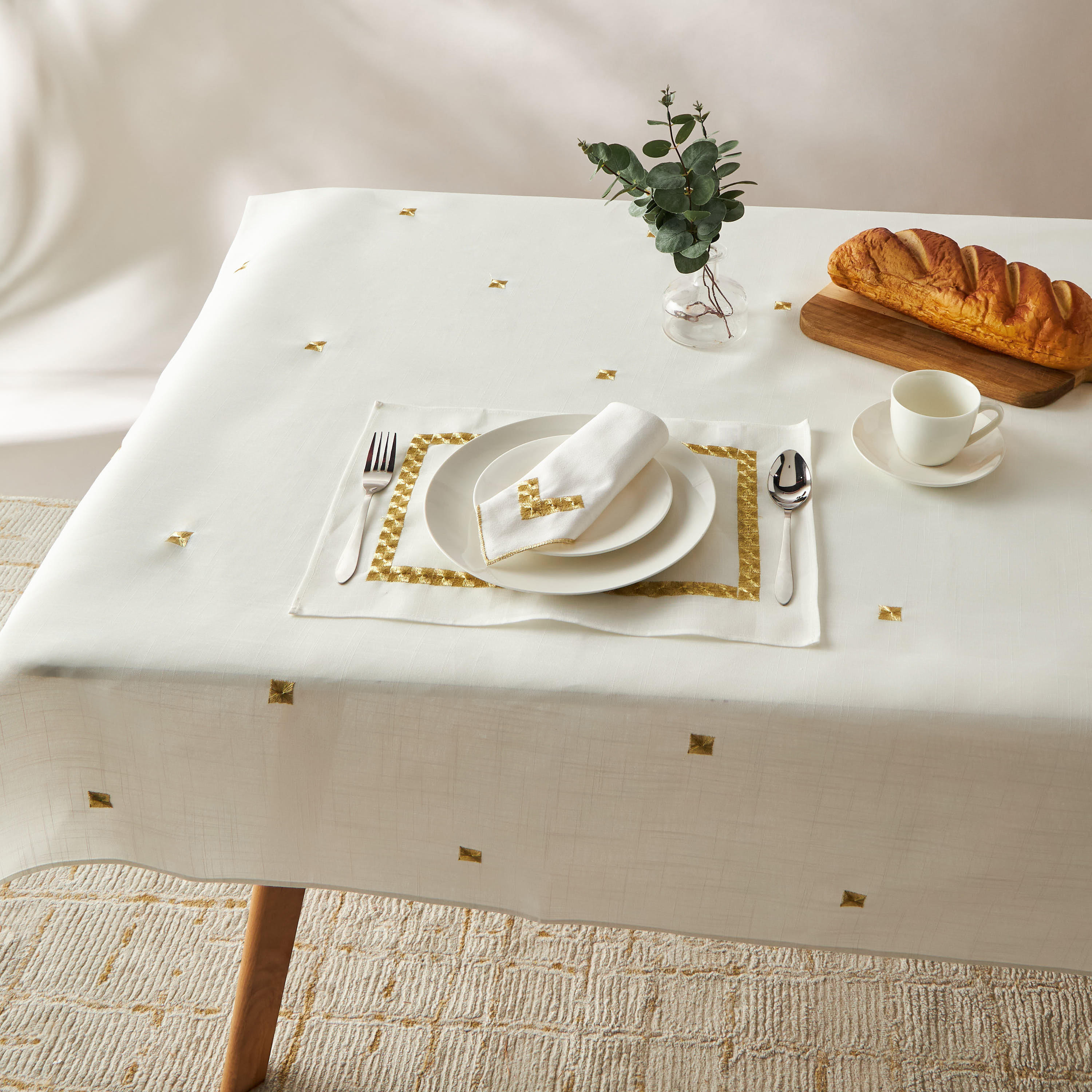 Nomad Luxe Embroidered Table Cloth - 250x150 cms-household-dining-tablelinen-runnersandtablecovers-image-5