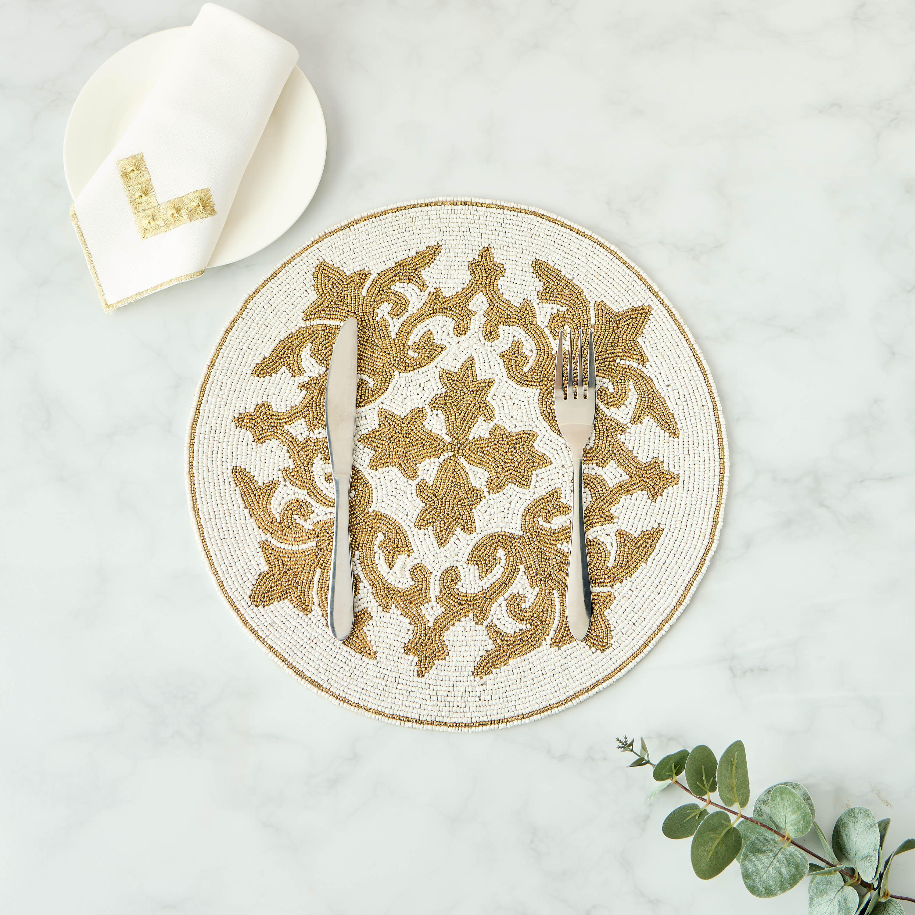 Gia Como Beaded Placemat-household-dining-tablelinen-placemats-image-1