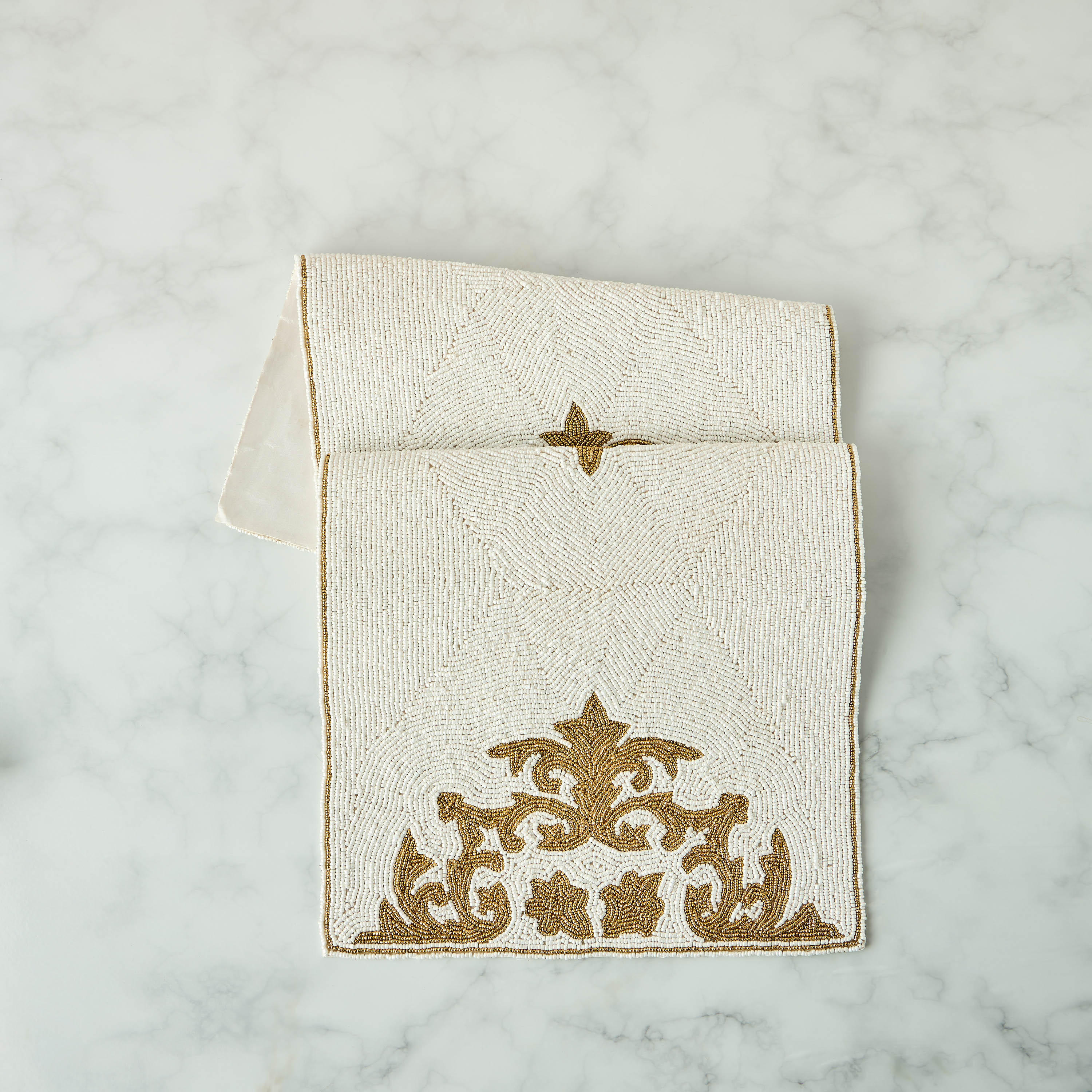 Gia Como Beaded Table Runner - 90x33 cms-household-dining-tablelinen-runnersandtablecovers-image-4